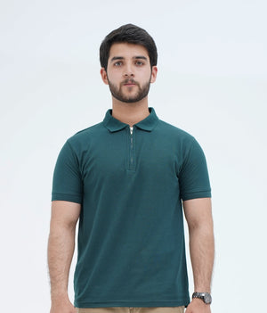 ELITE EMERALD JET ZIP POLO SHIRT
