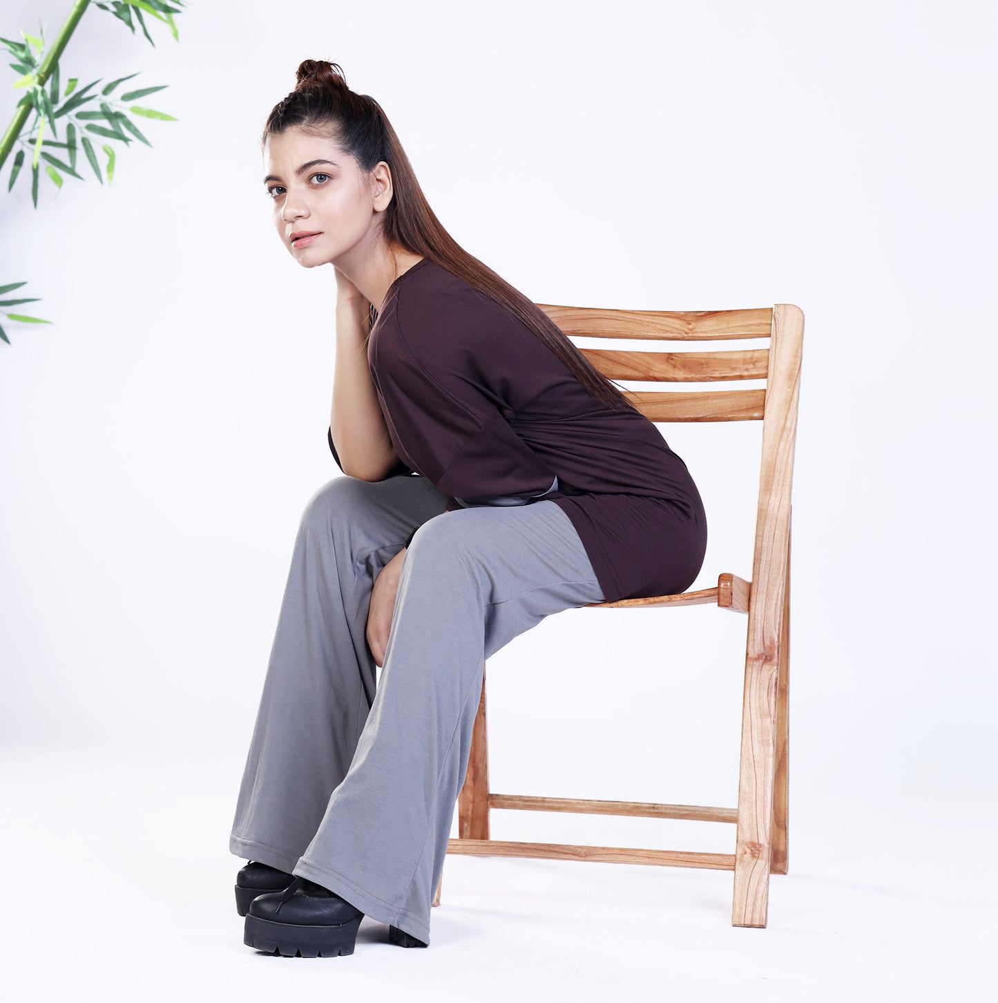 Women's Contrast Sleeve Striped Co Ord Set