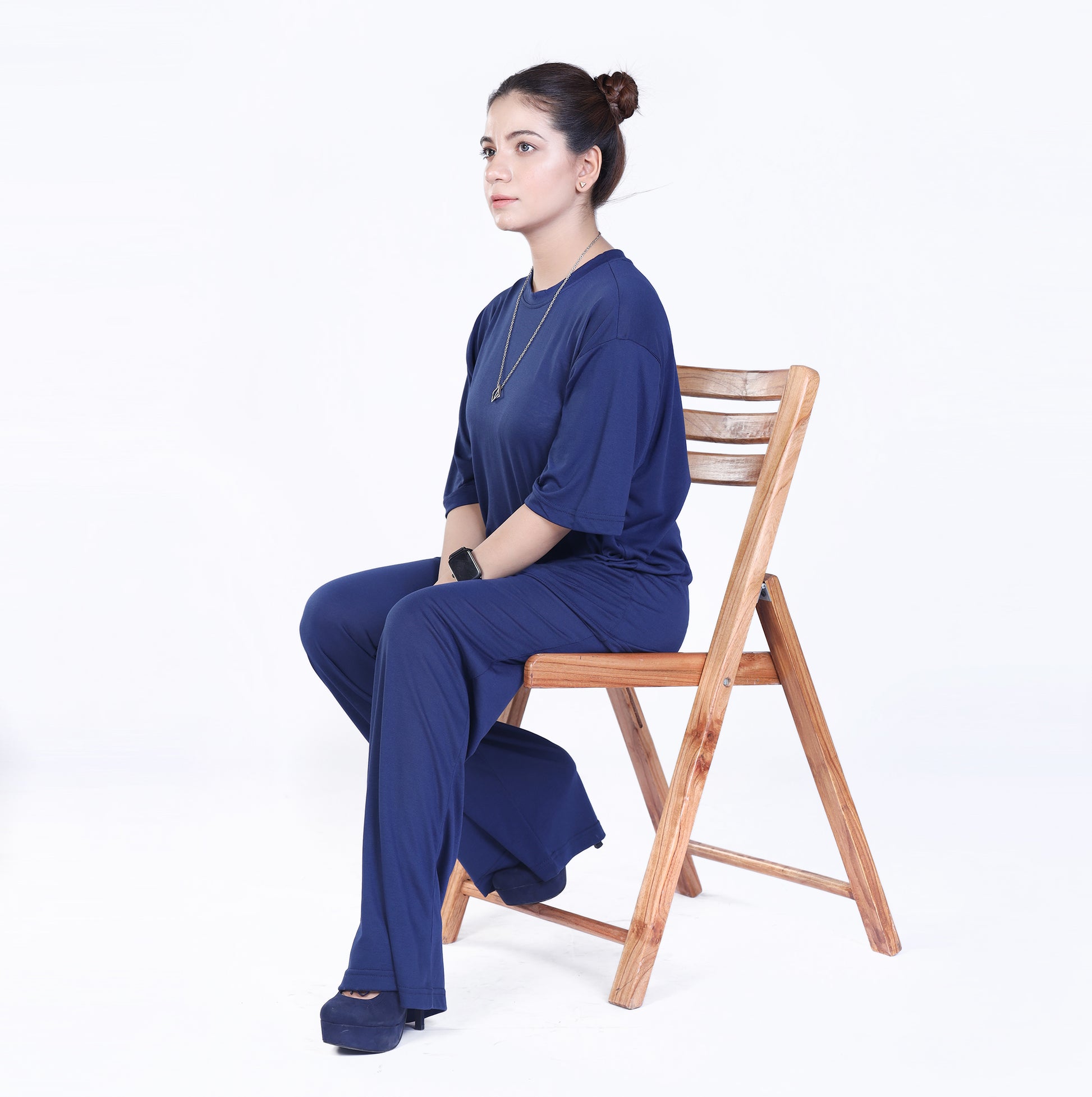 Blue Mid Sleeve Co Ord Set