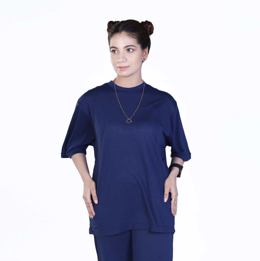 Blue Mid Sleeve Co Ord Set