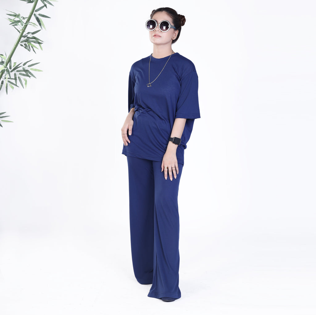Blue Mid Sleeve Co Ord Set