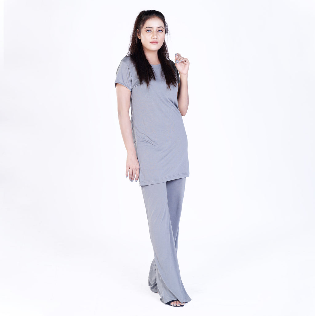 Grey Short Sleeve Loungewear Set