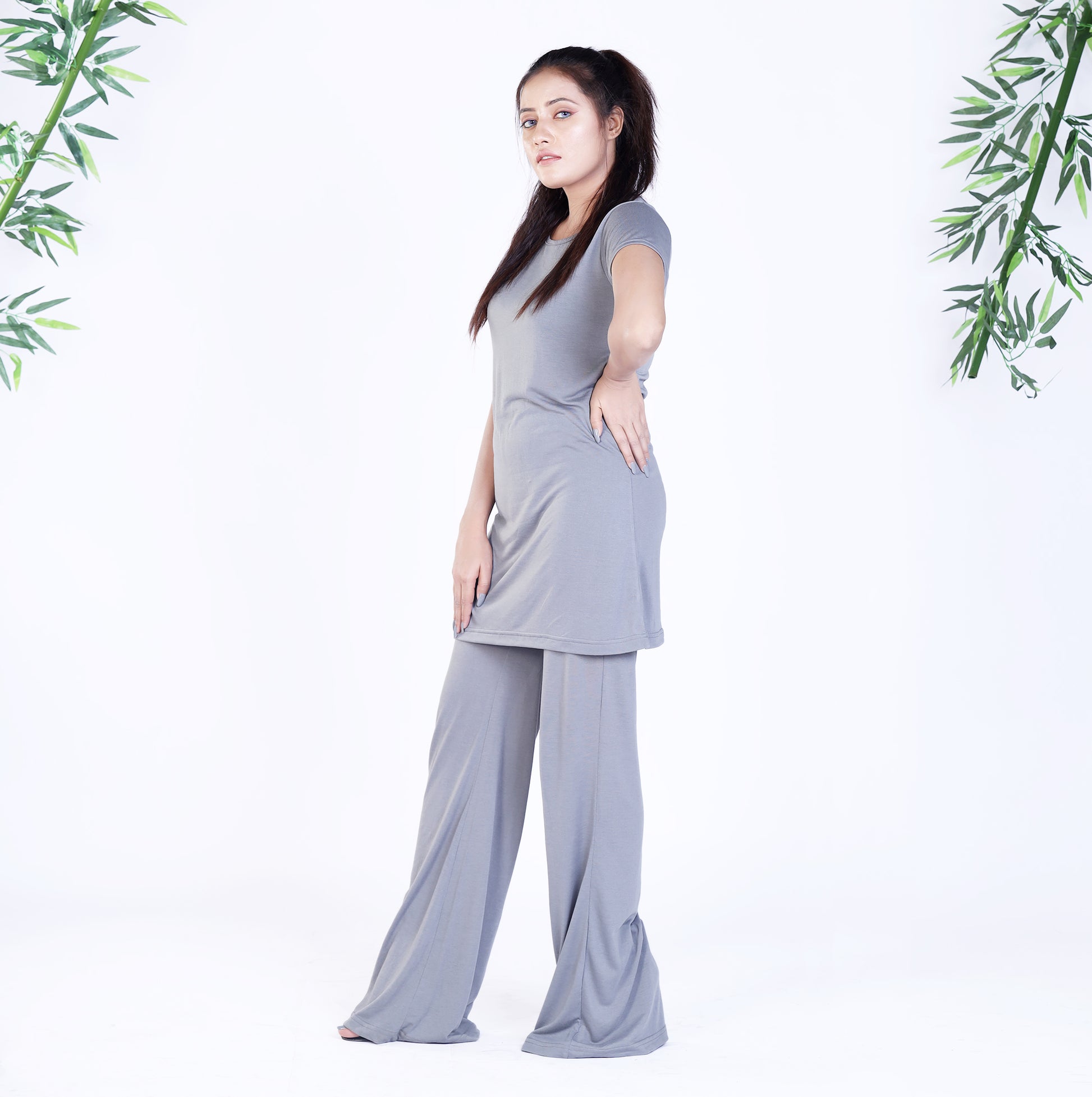 Grey Short Sleeve Loungewear Set