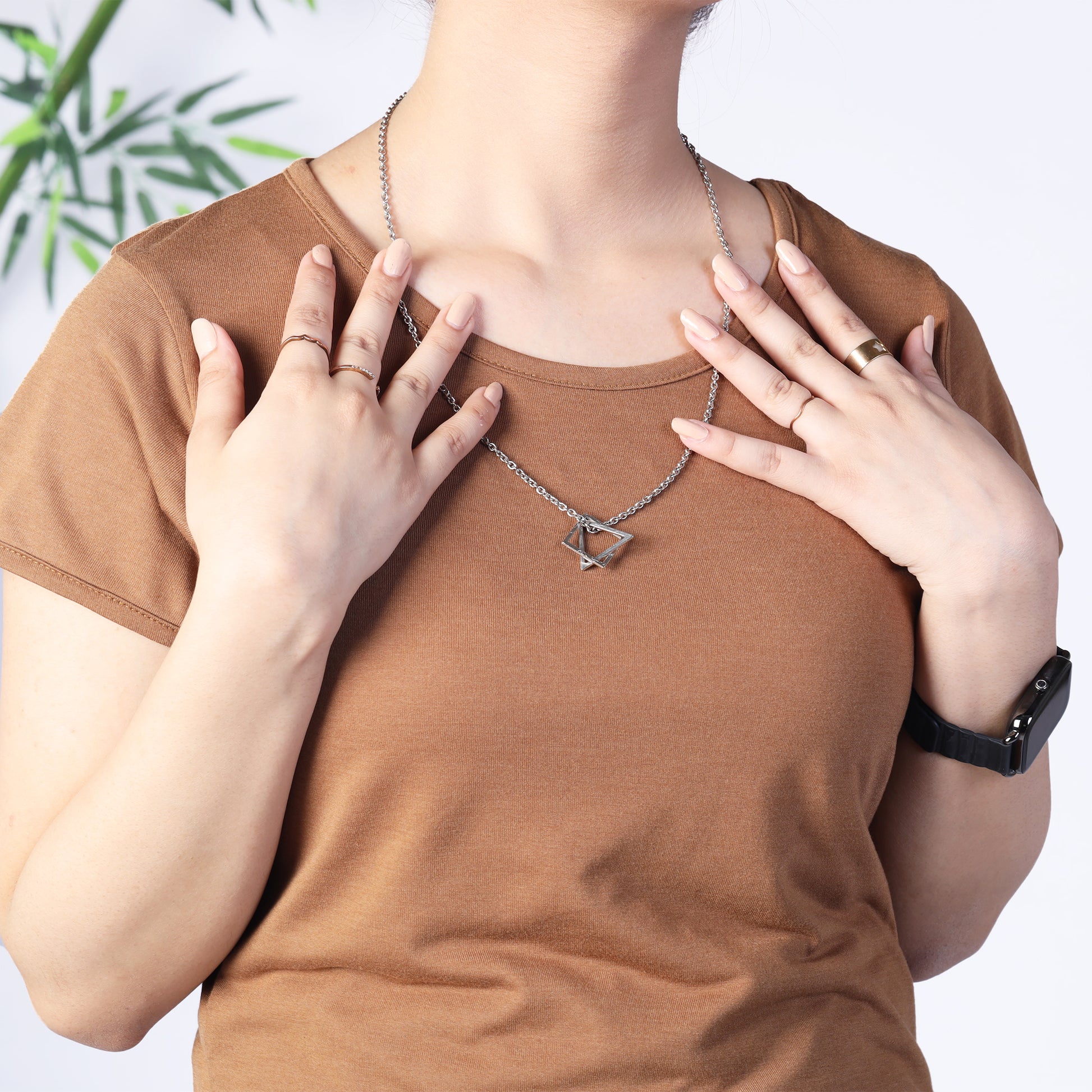 Brown Short Sleeve Loungewear Set