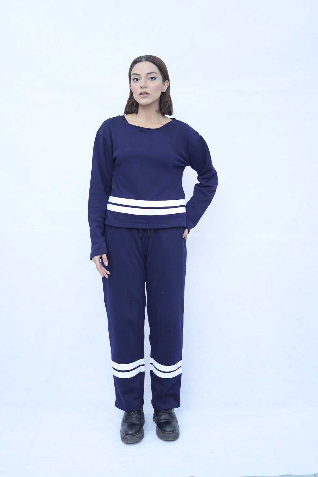 Navy Knit Co Ord Set