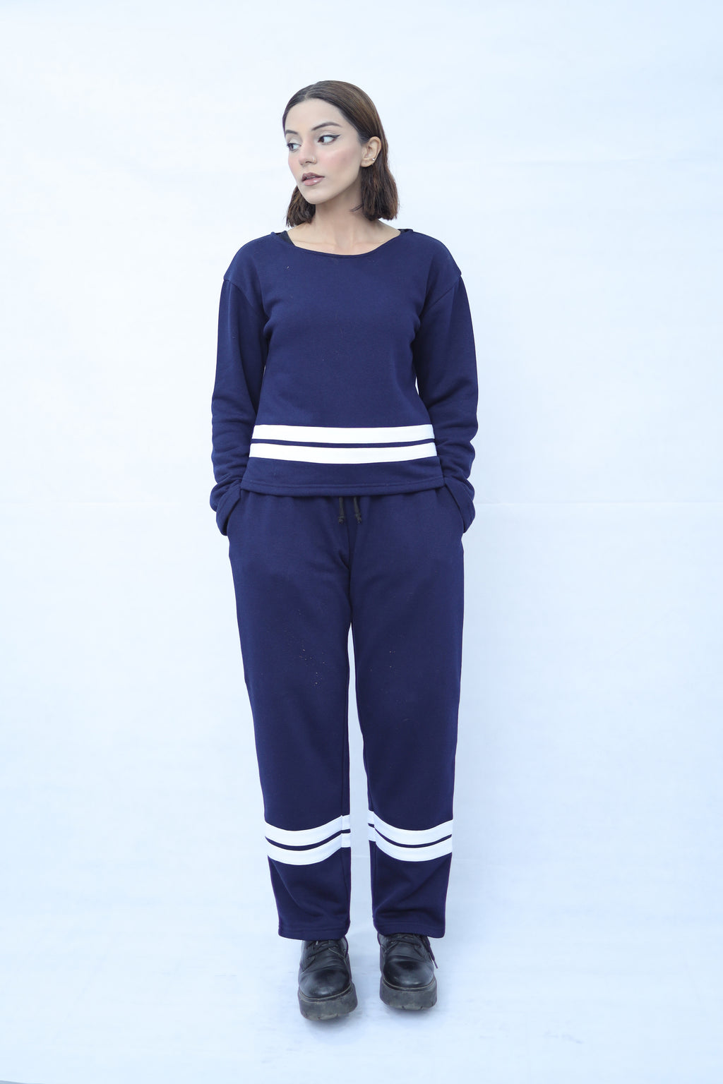 Navy Knit Co Ord Set