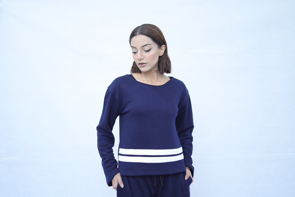 Navy Knit Co Ord Set