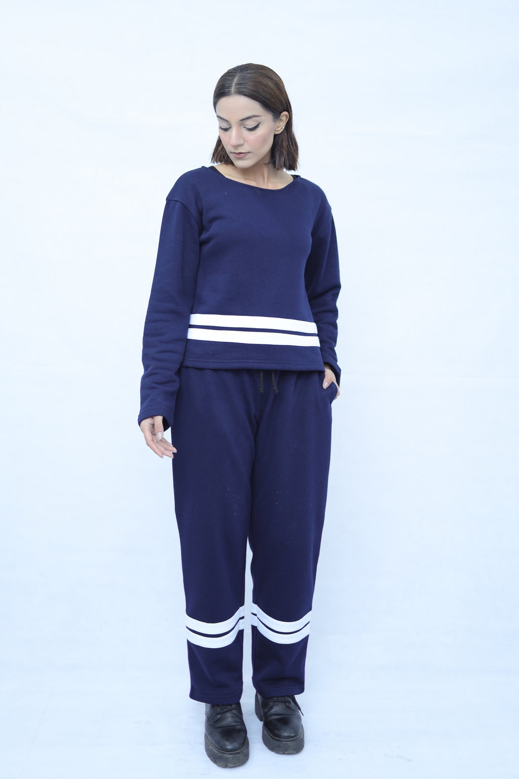 Navy Knit Co Ord Set