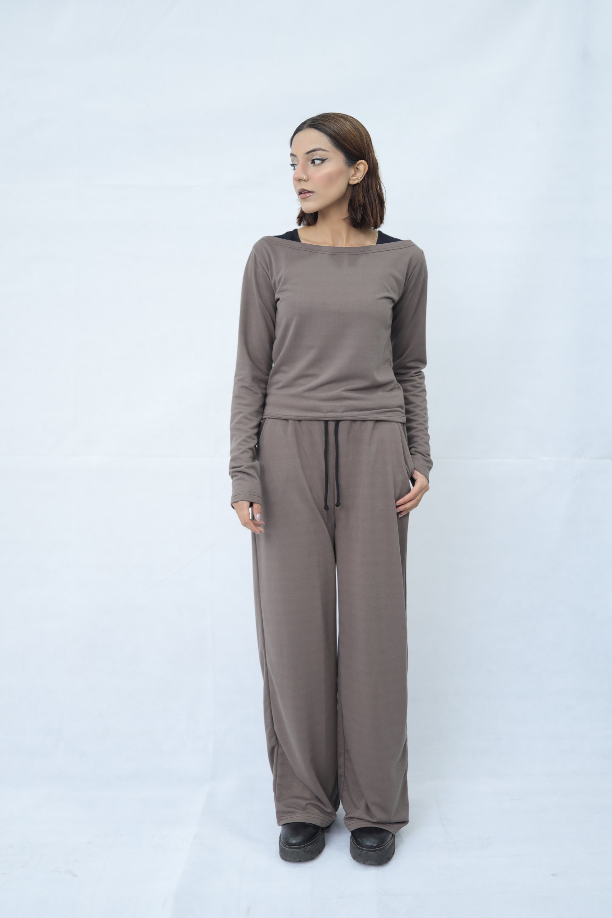 Grey Knitted Co ord Set