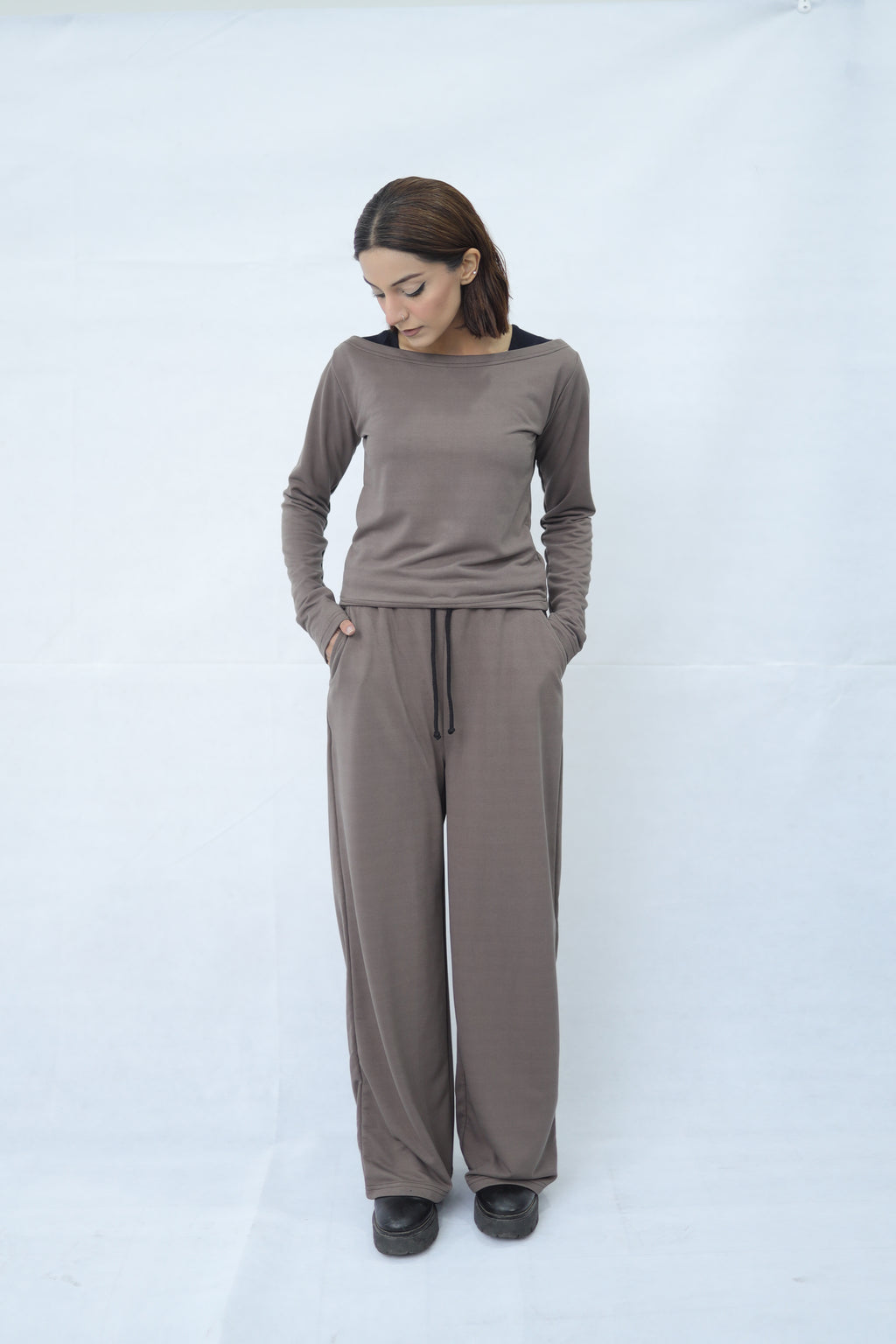 Grey Knitted Co ord Set