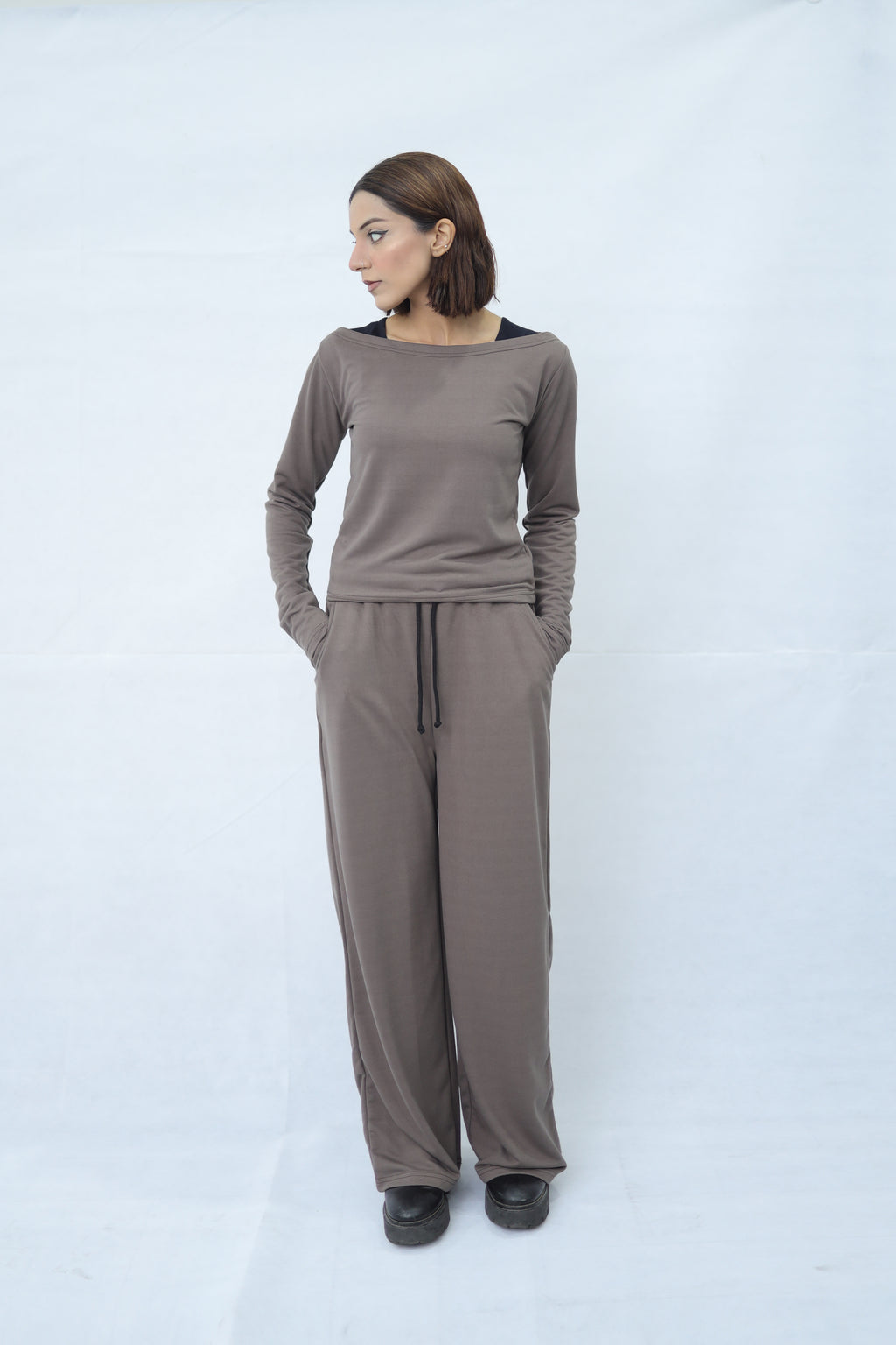 Grey Knitted Co ord Set