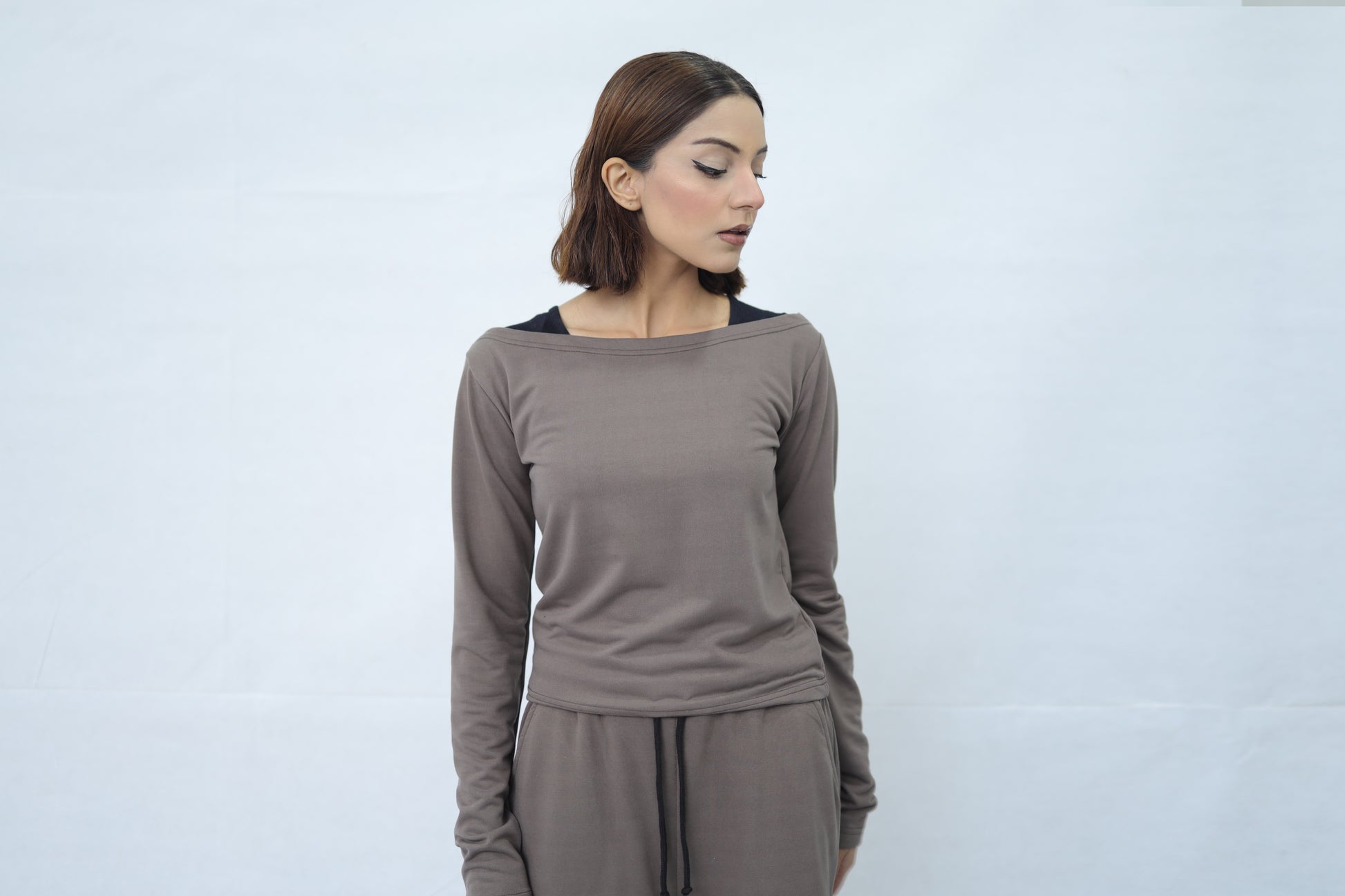 Grey Knitted Co ord Set