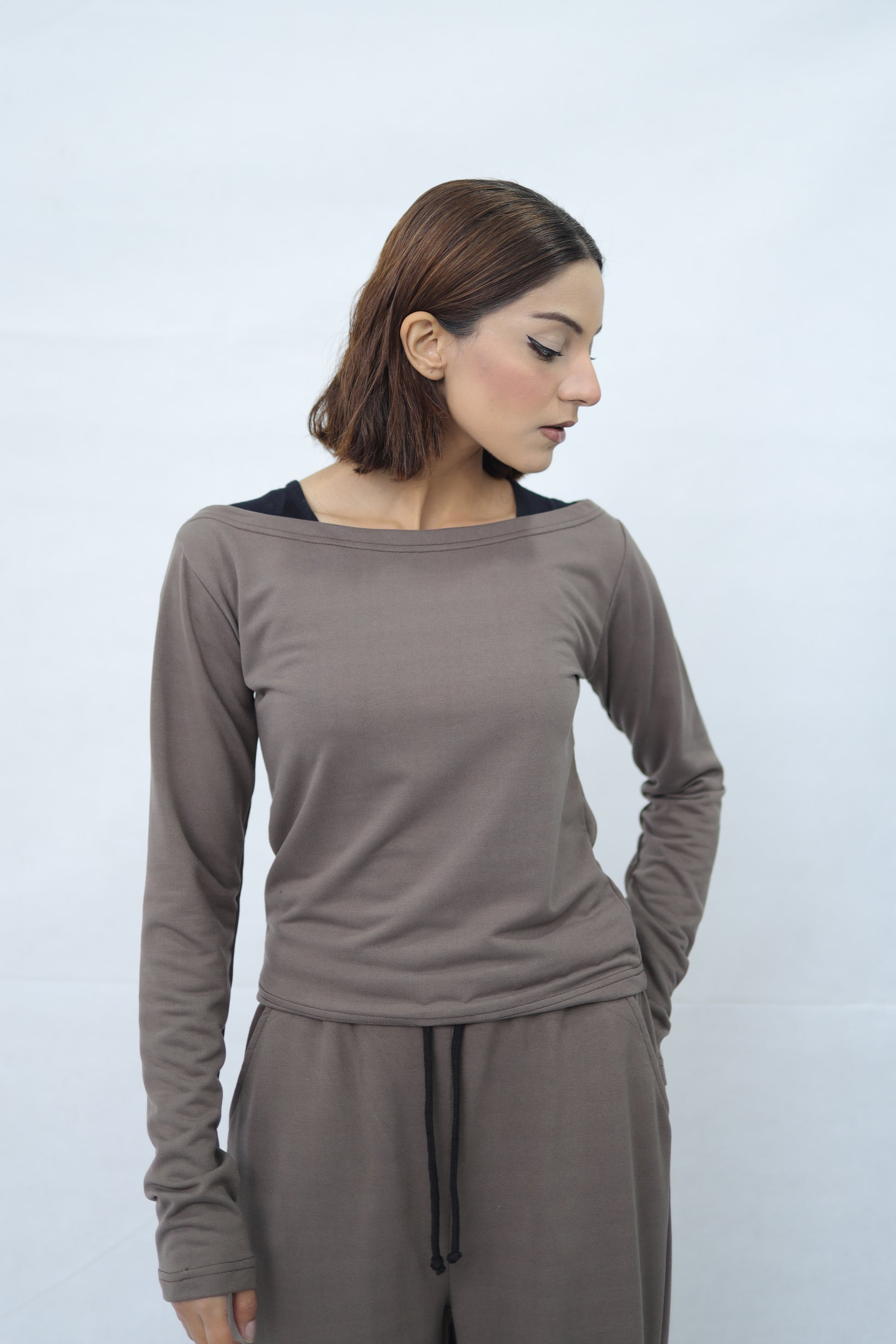 Grey Knitted Co ord Set