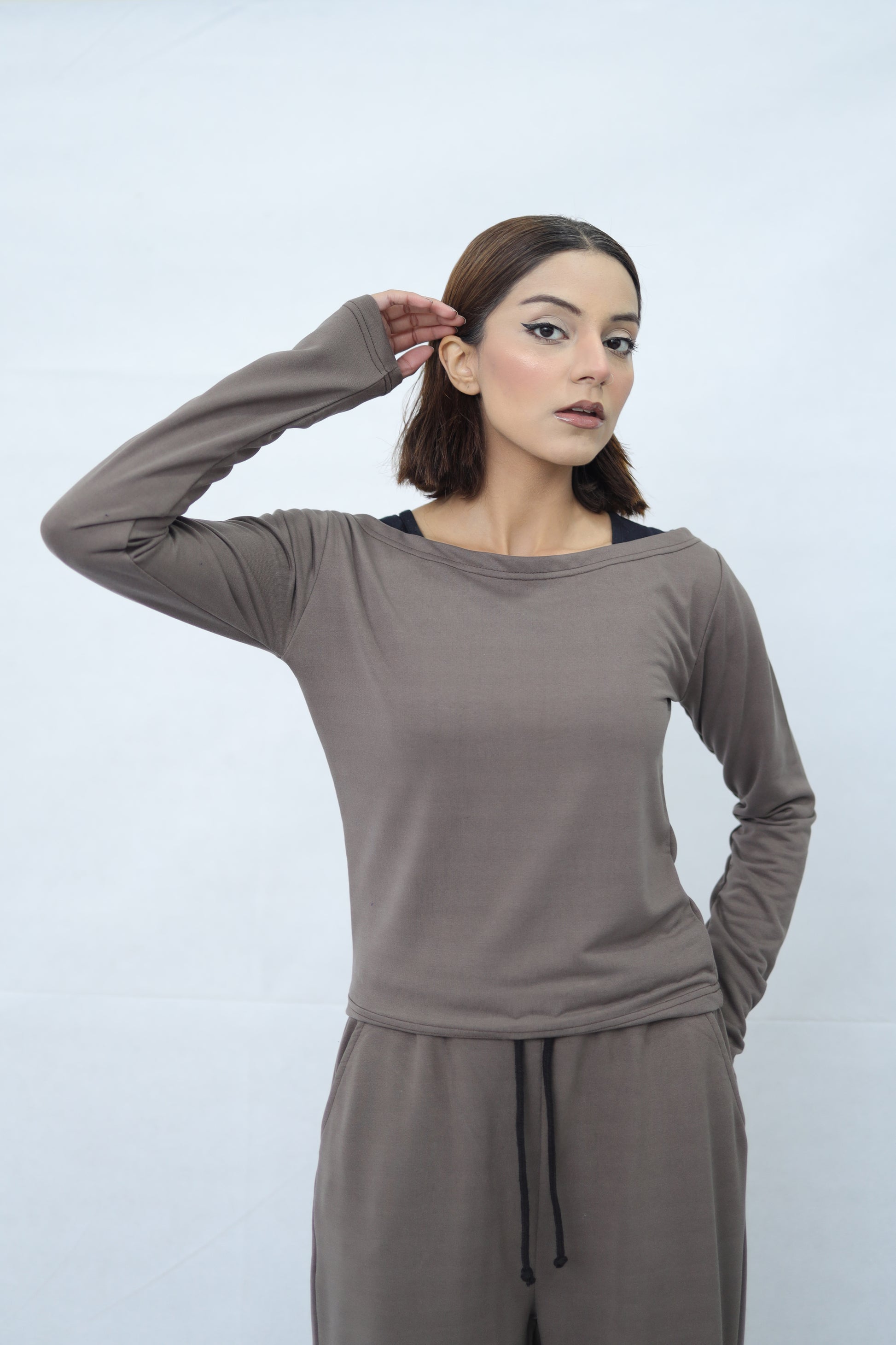Grey Knitted Co ord Set