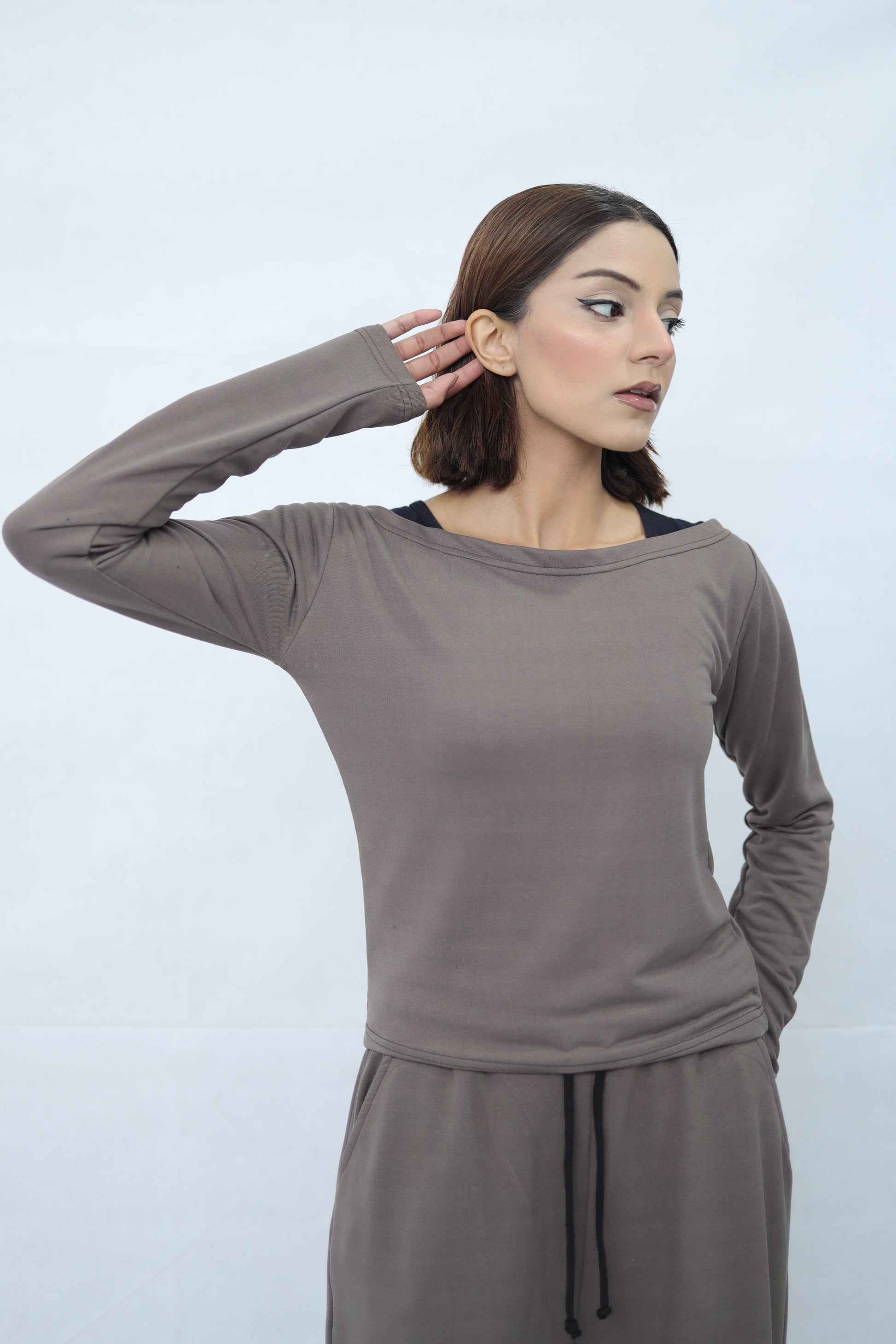 Grey Knitted Co ord Set