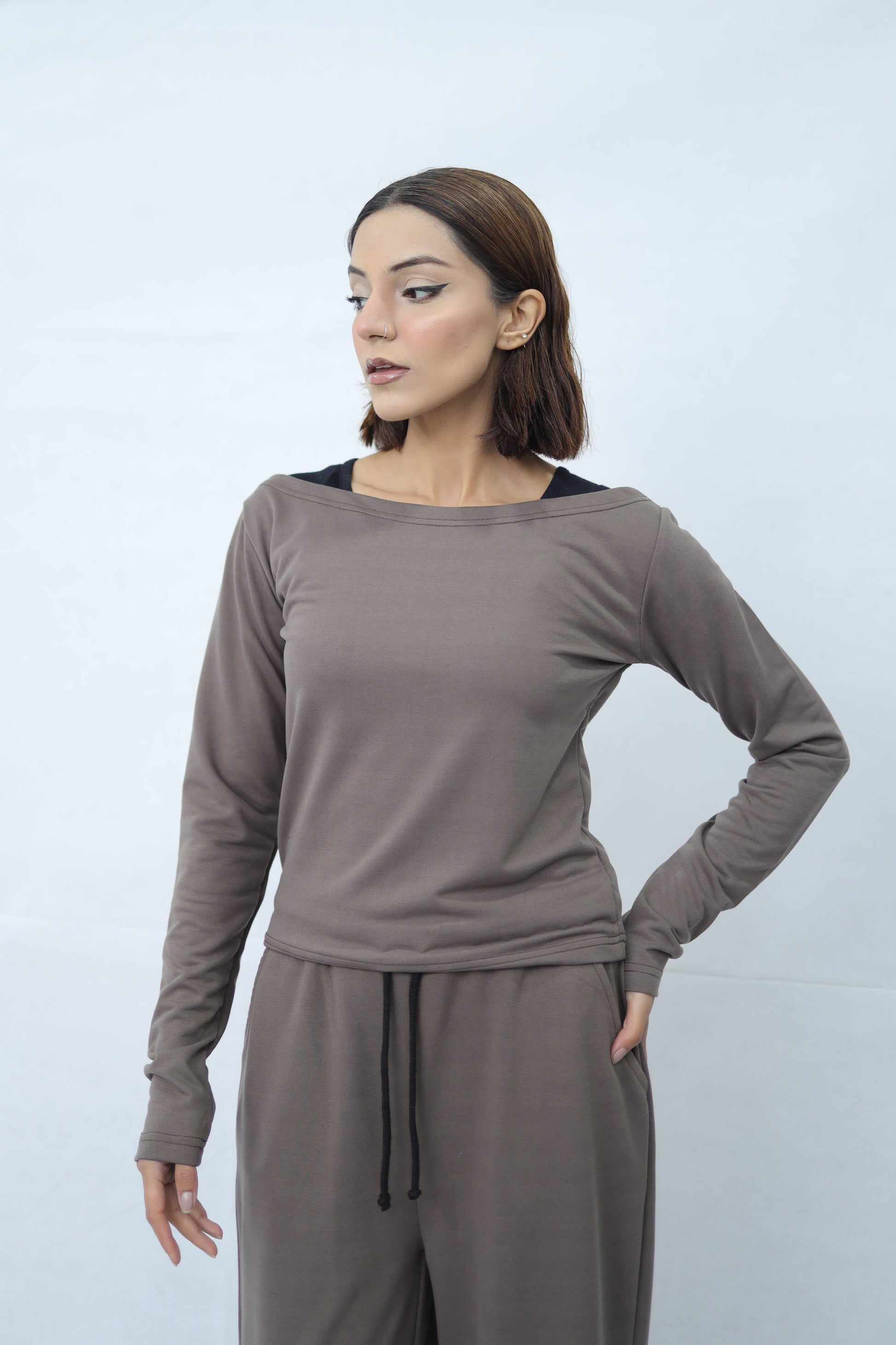 Grey Knitted Co ord Set