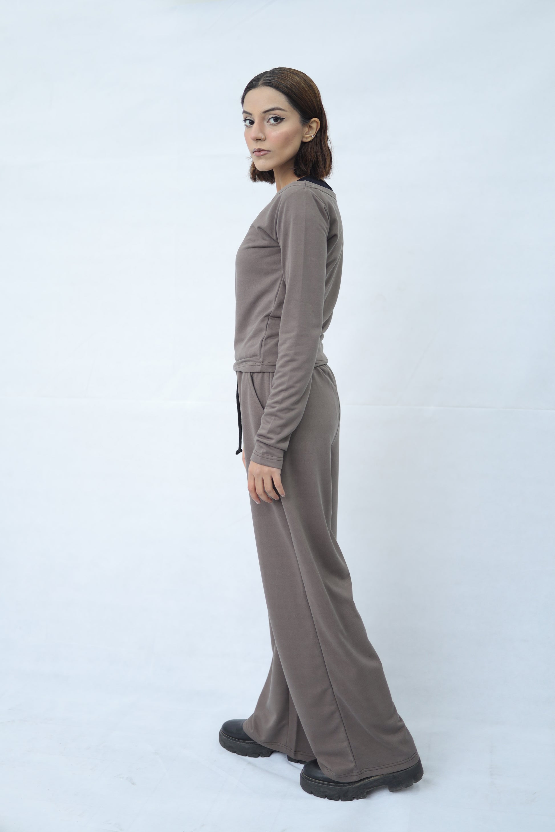 Grey Knitted Co ord Set