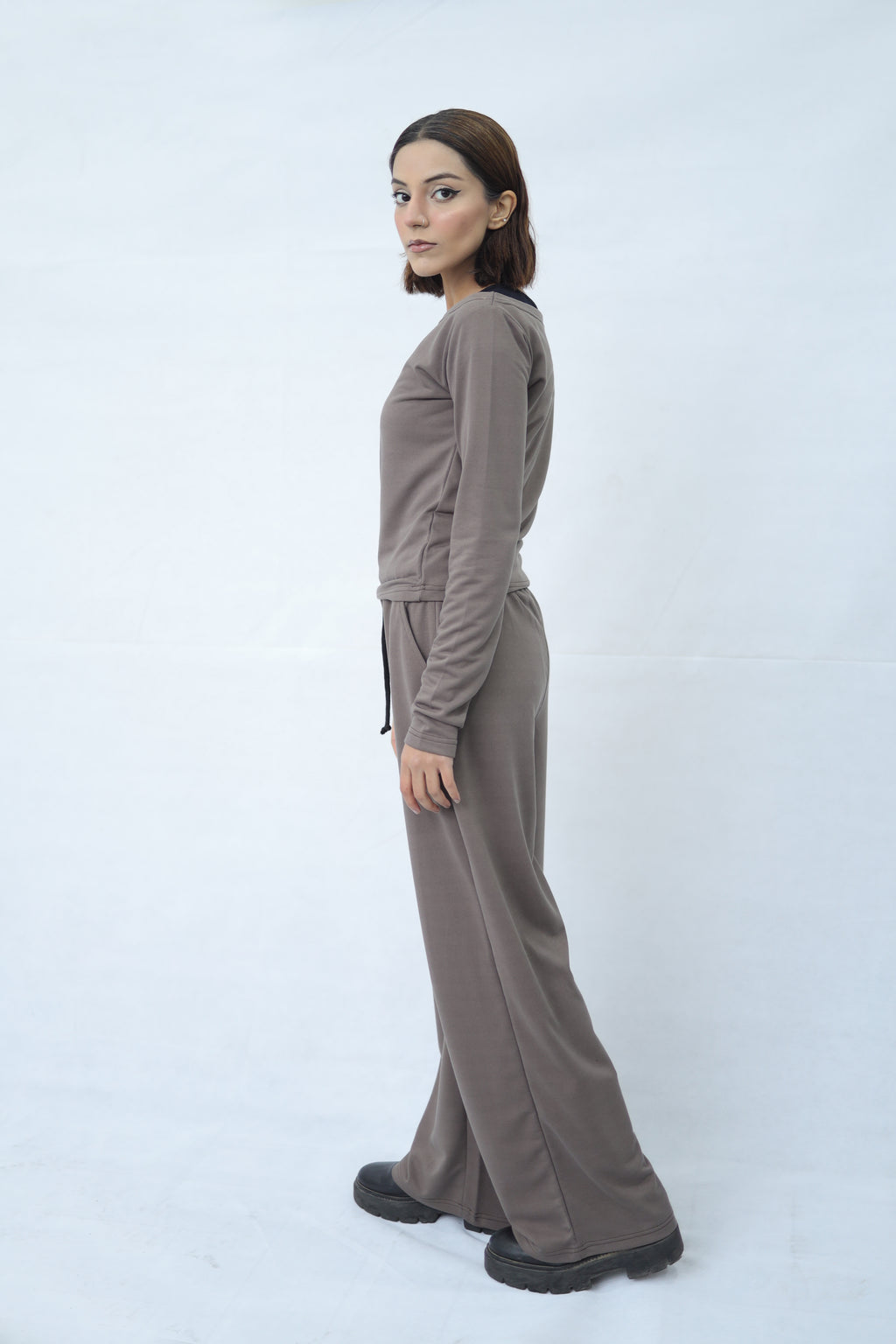 Grey Knitted Co ord Set