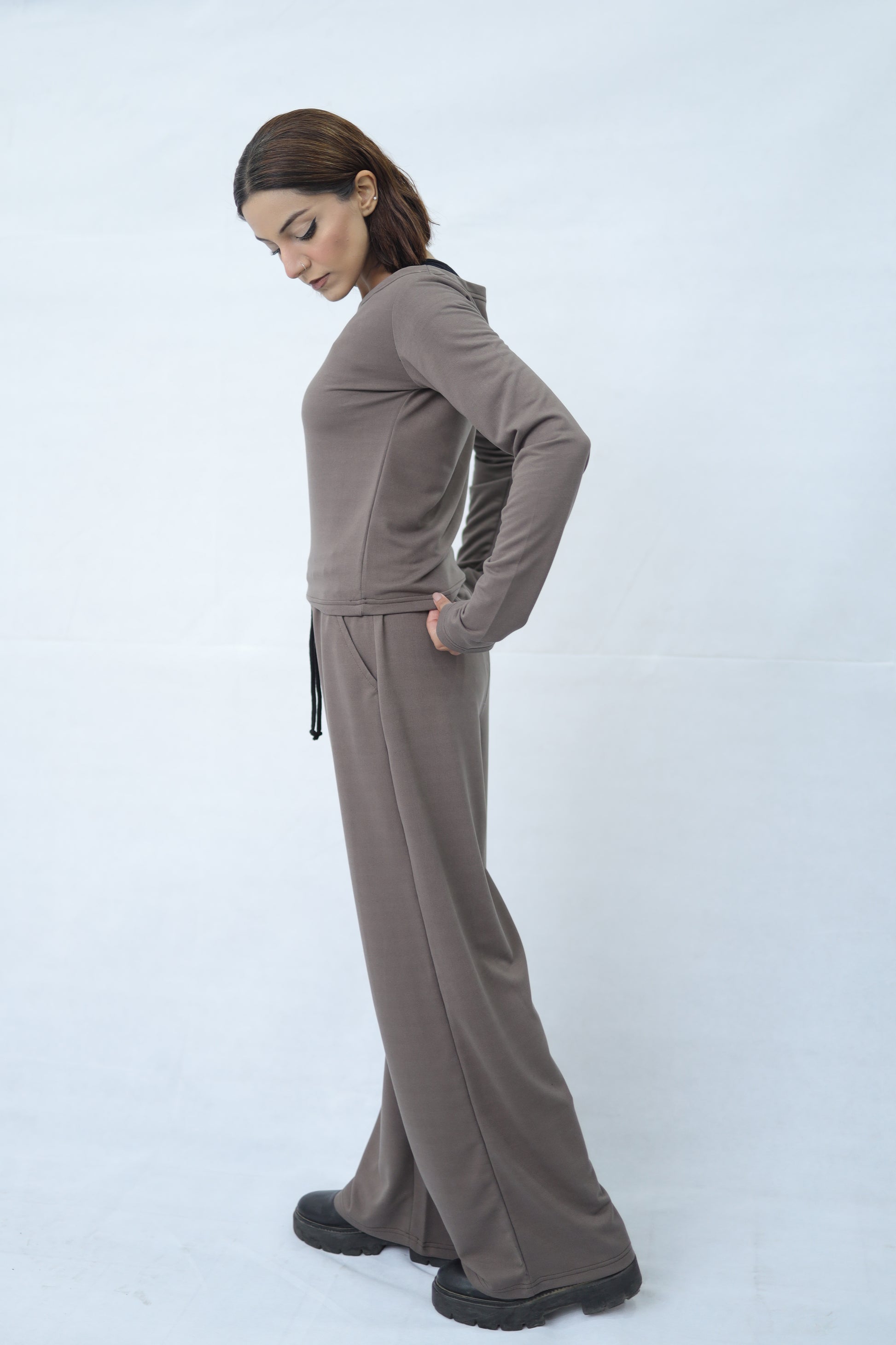 Grey Knitted Co ord Set