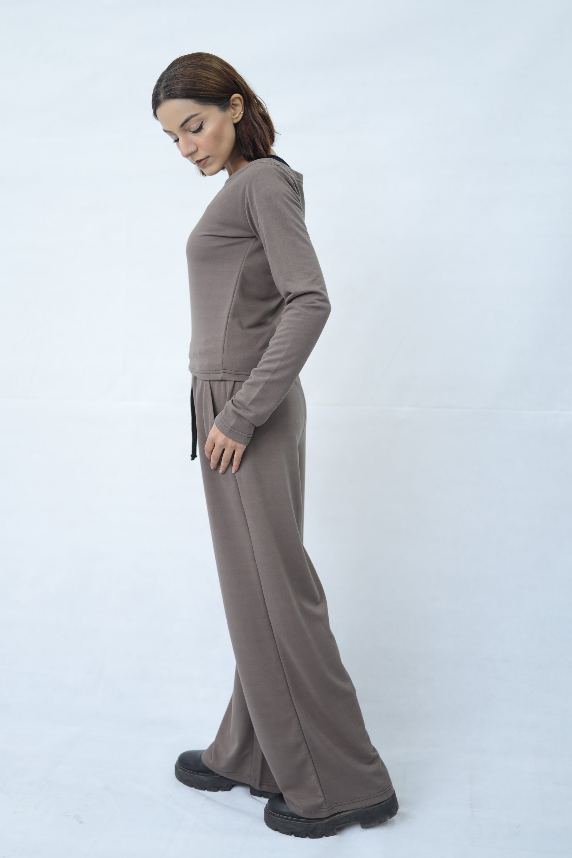 Grey Knitted Co ord Set