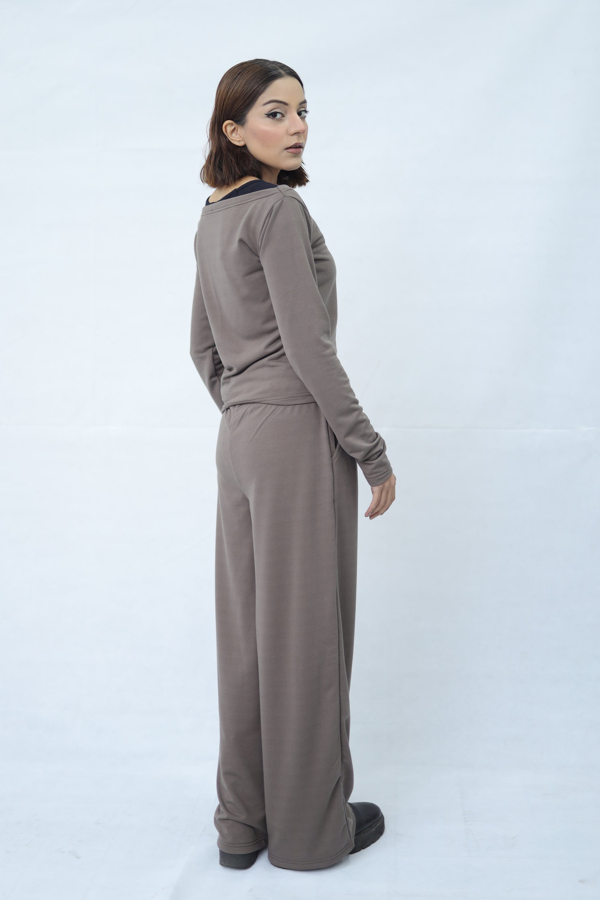 Grey Knitted Co ord Set