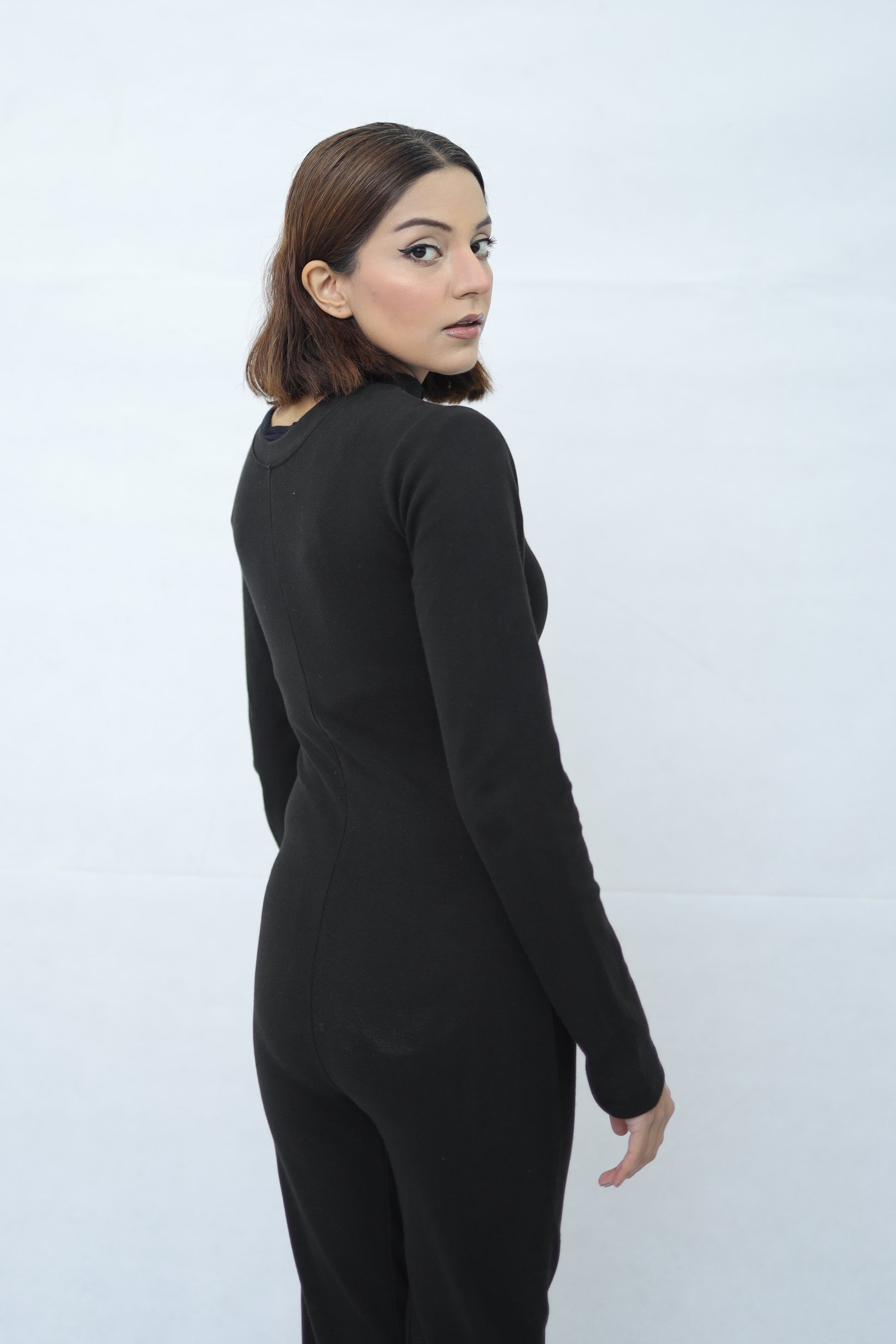 Zip Up Stretchable Jumpsuit