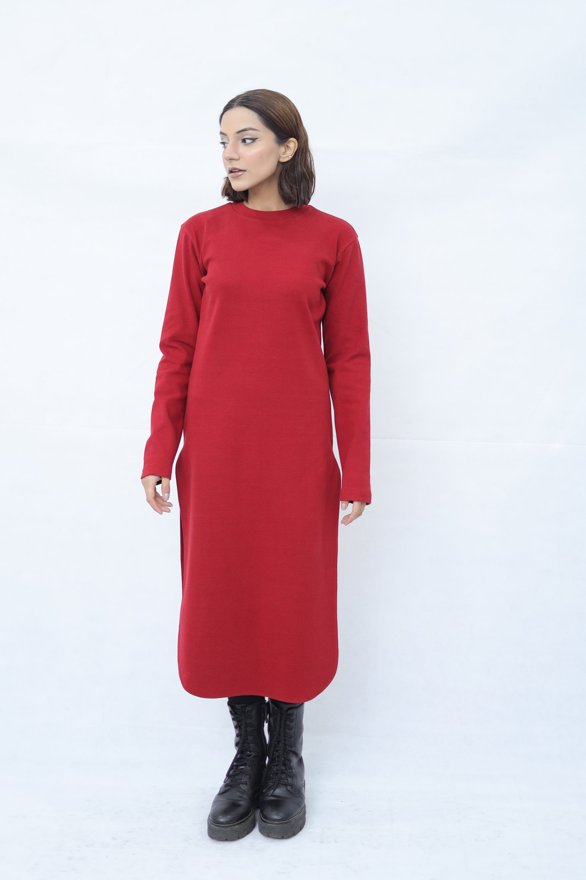 Women's Knitted Open sided Long Dress