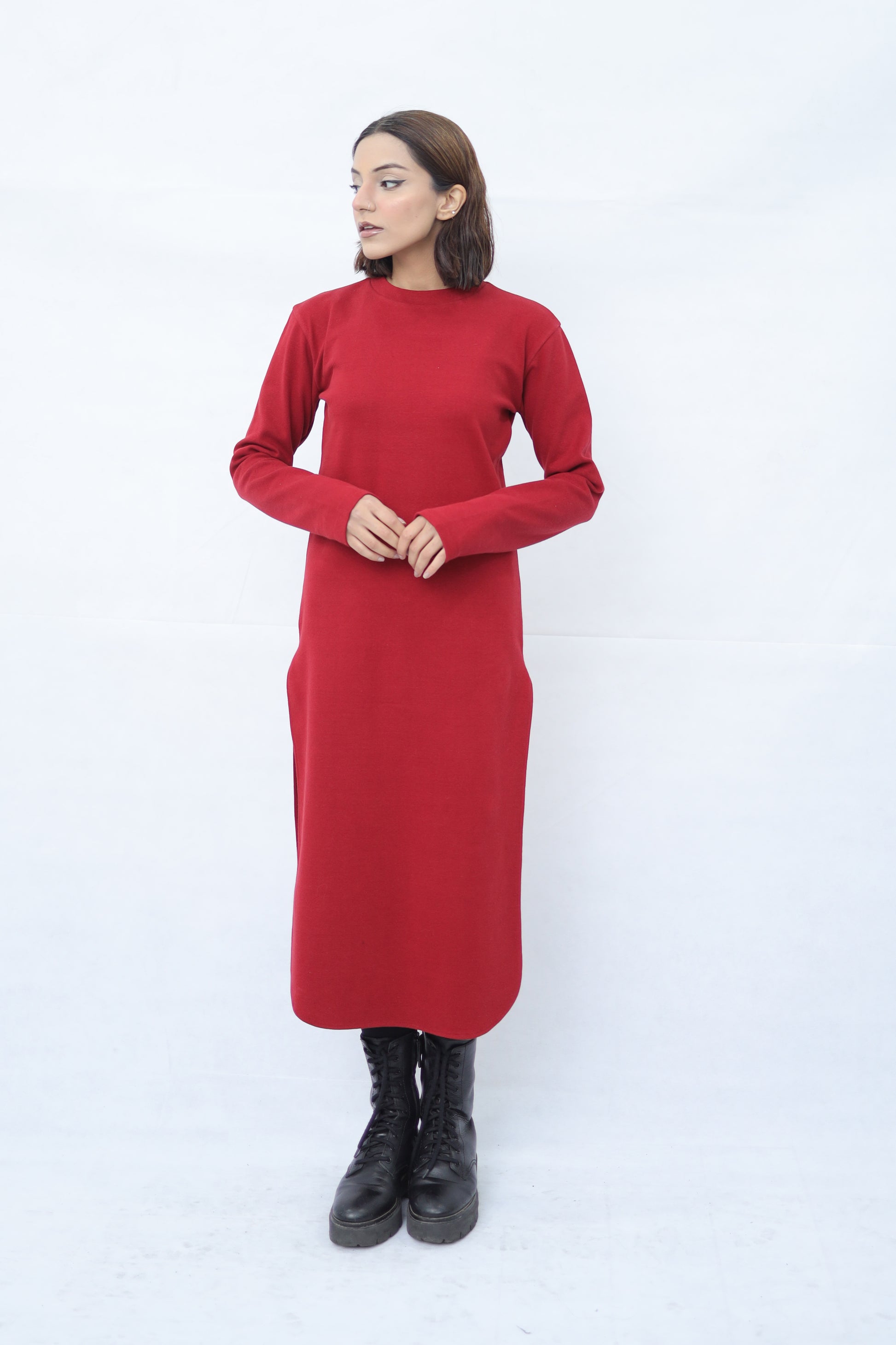 Women's Knitted Open sided Long Dress