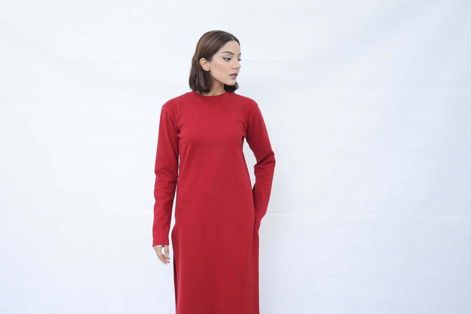 Women's Knitted Open sided Long Dress