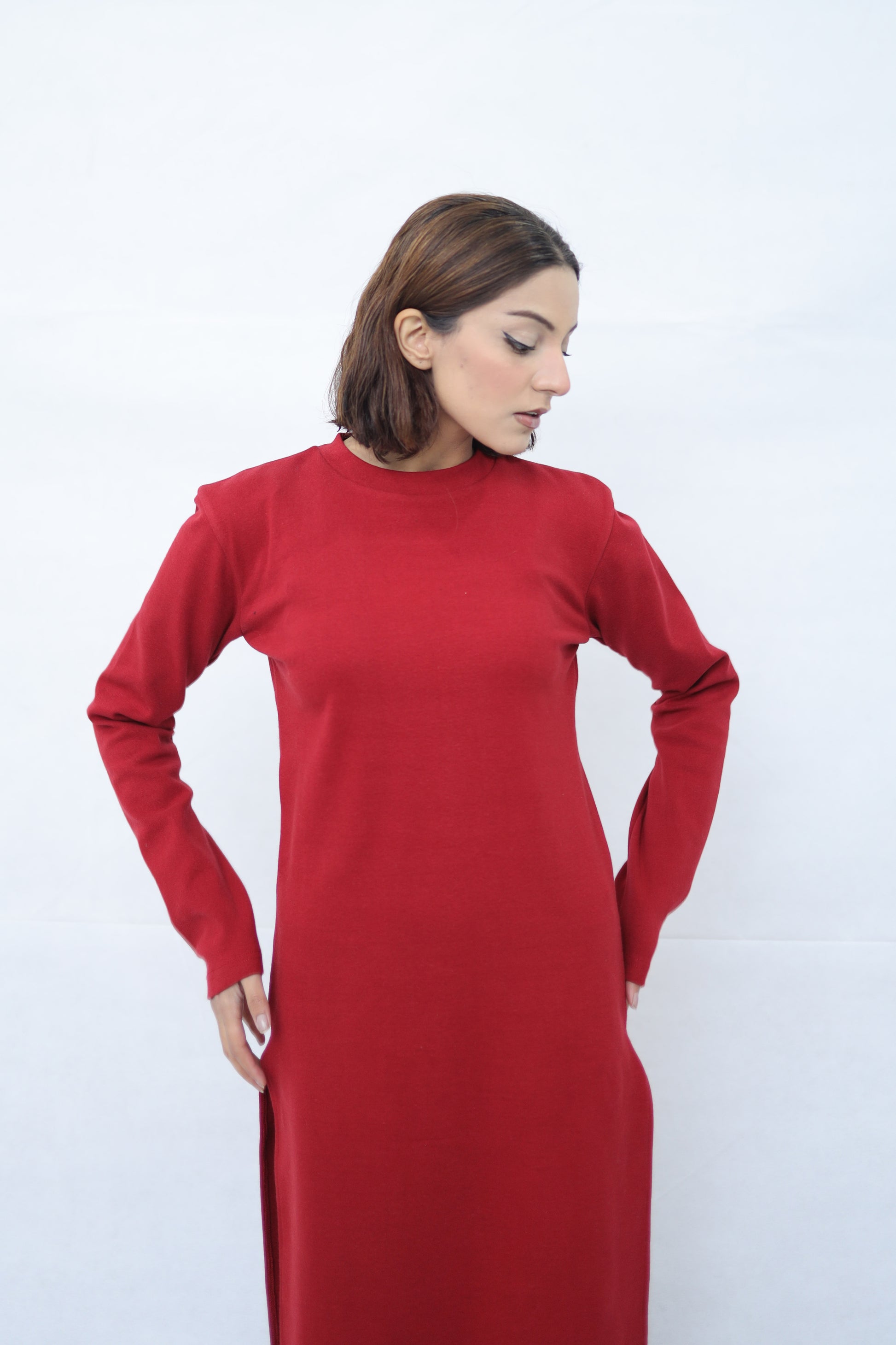 Women's Knitted Open sided Long Dress