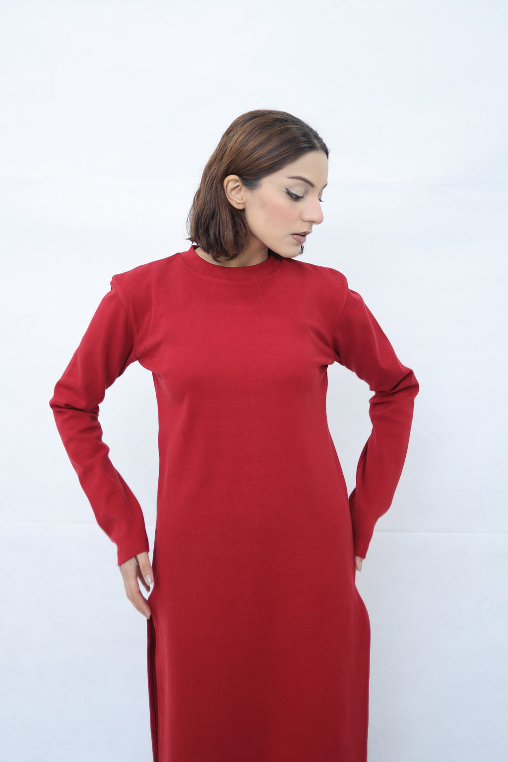Women's Knitted Open sided Long Dress