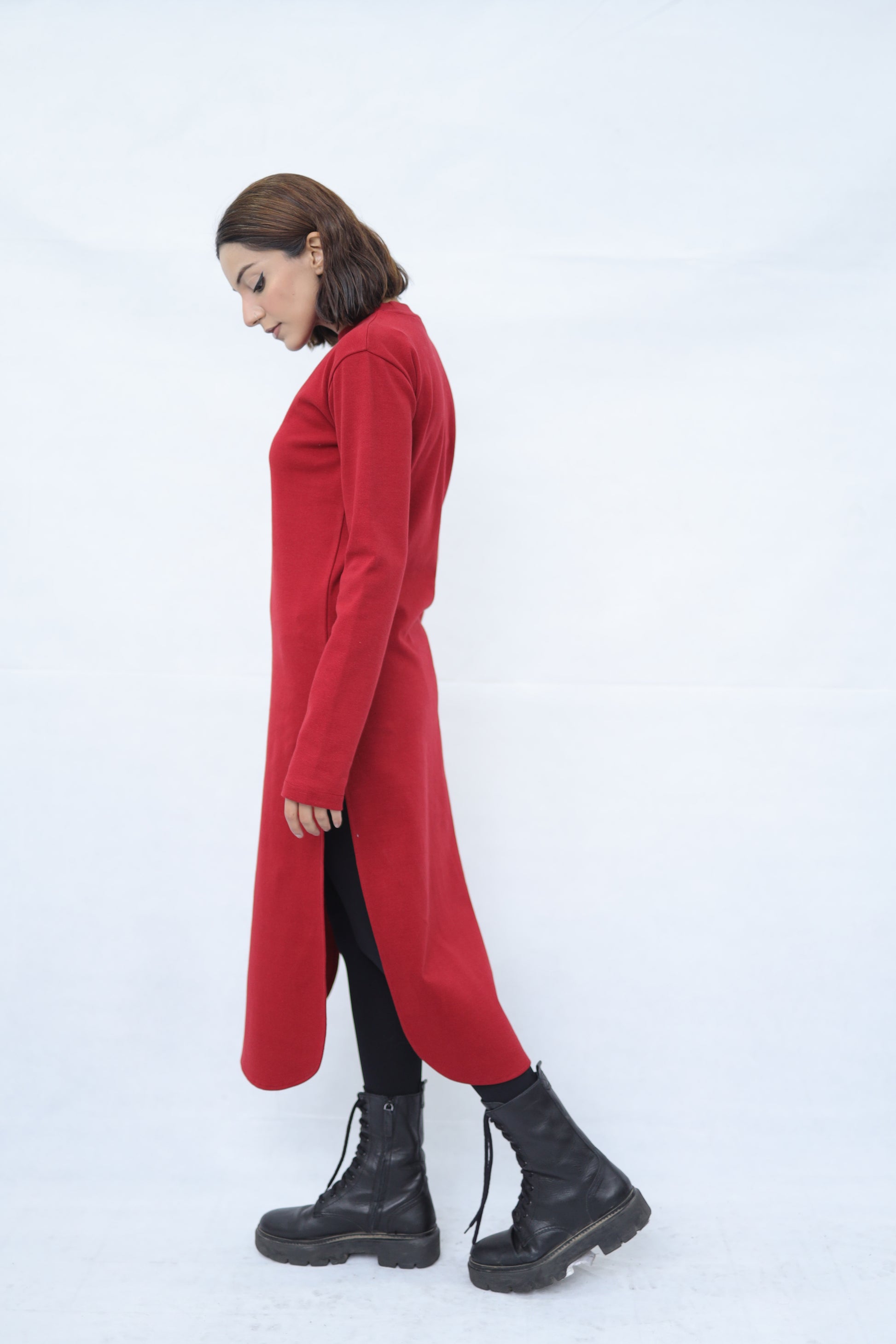 Women's Knitted Open sided Long Dress
