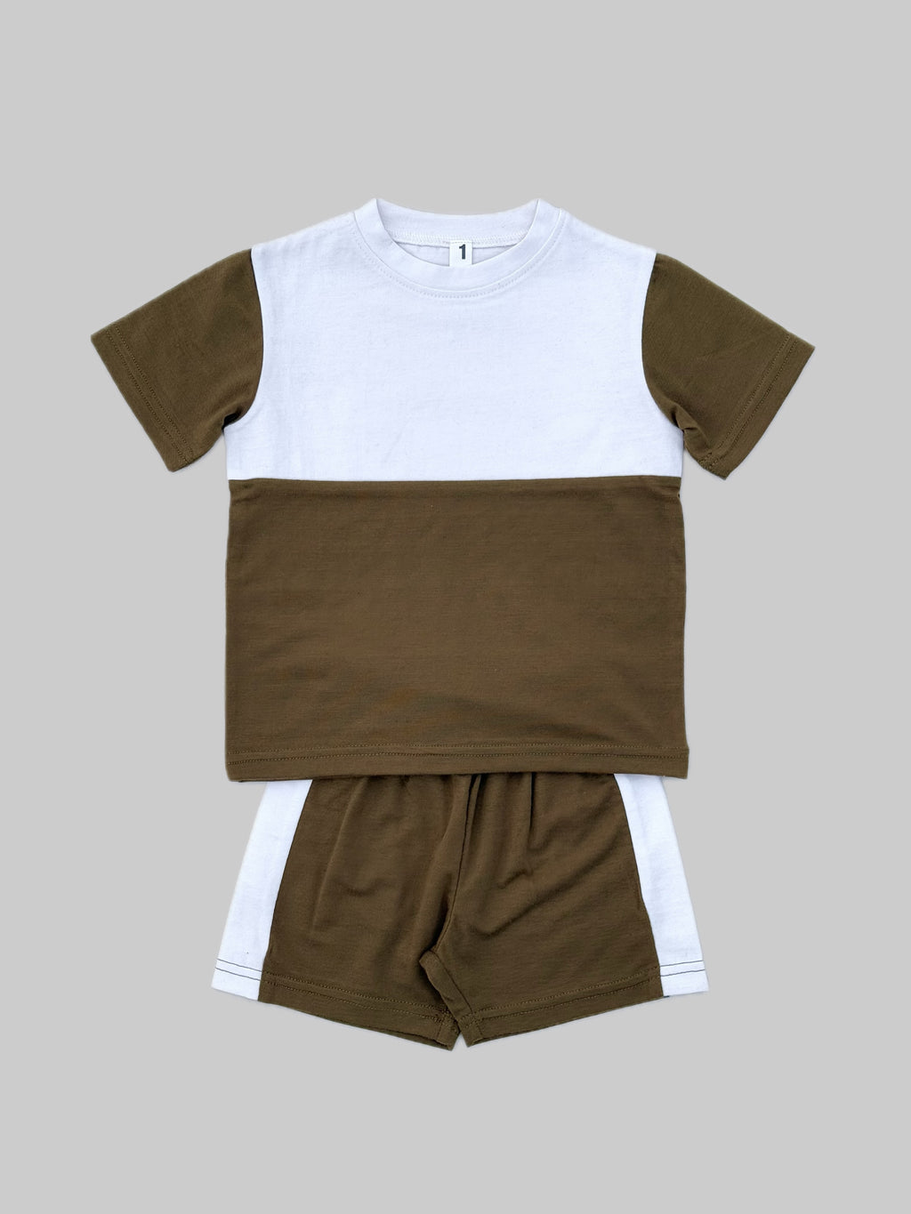 OLIVE & WHITE EARTHY DUO KIDS SET