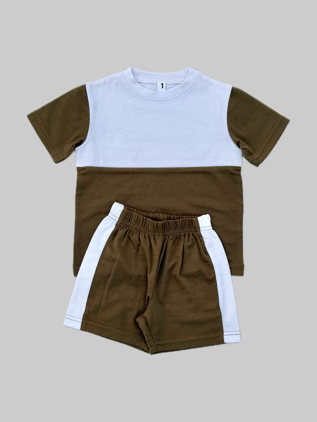 OLIVE & WHITE EARTHY DUO KIDS SET