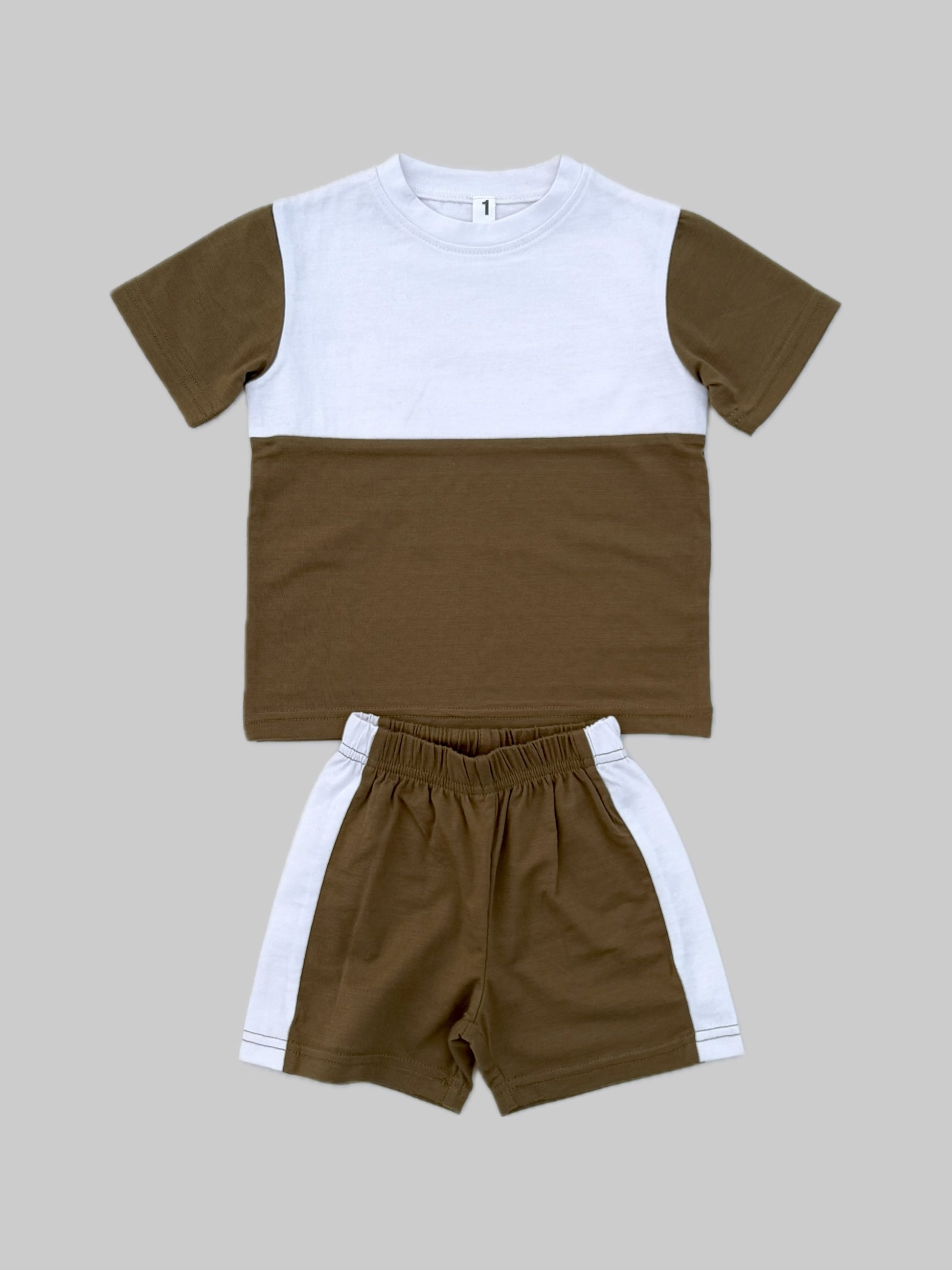 OLIVE & WHITE EARTHY DUO KIDS SET