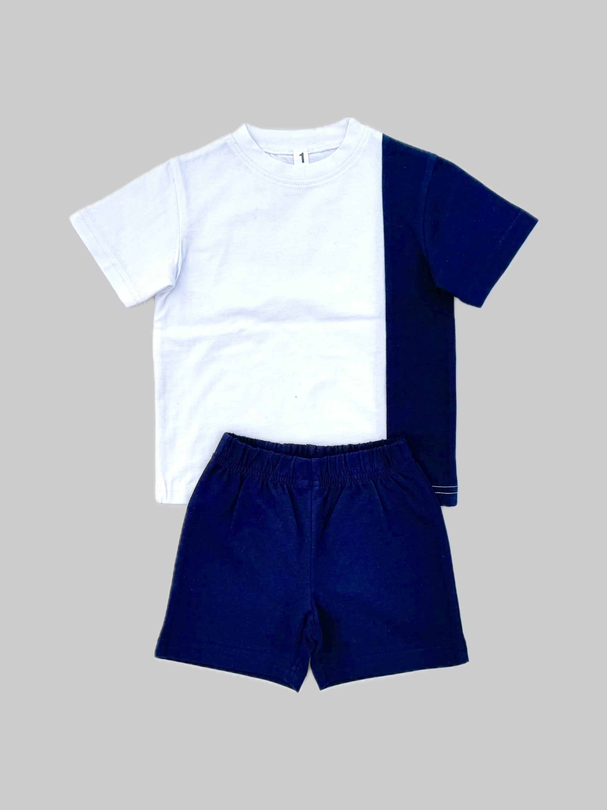 TRENDY WHITE & NAVY KIDS SET