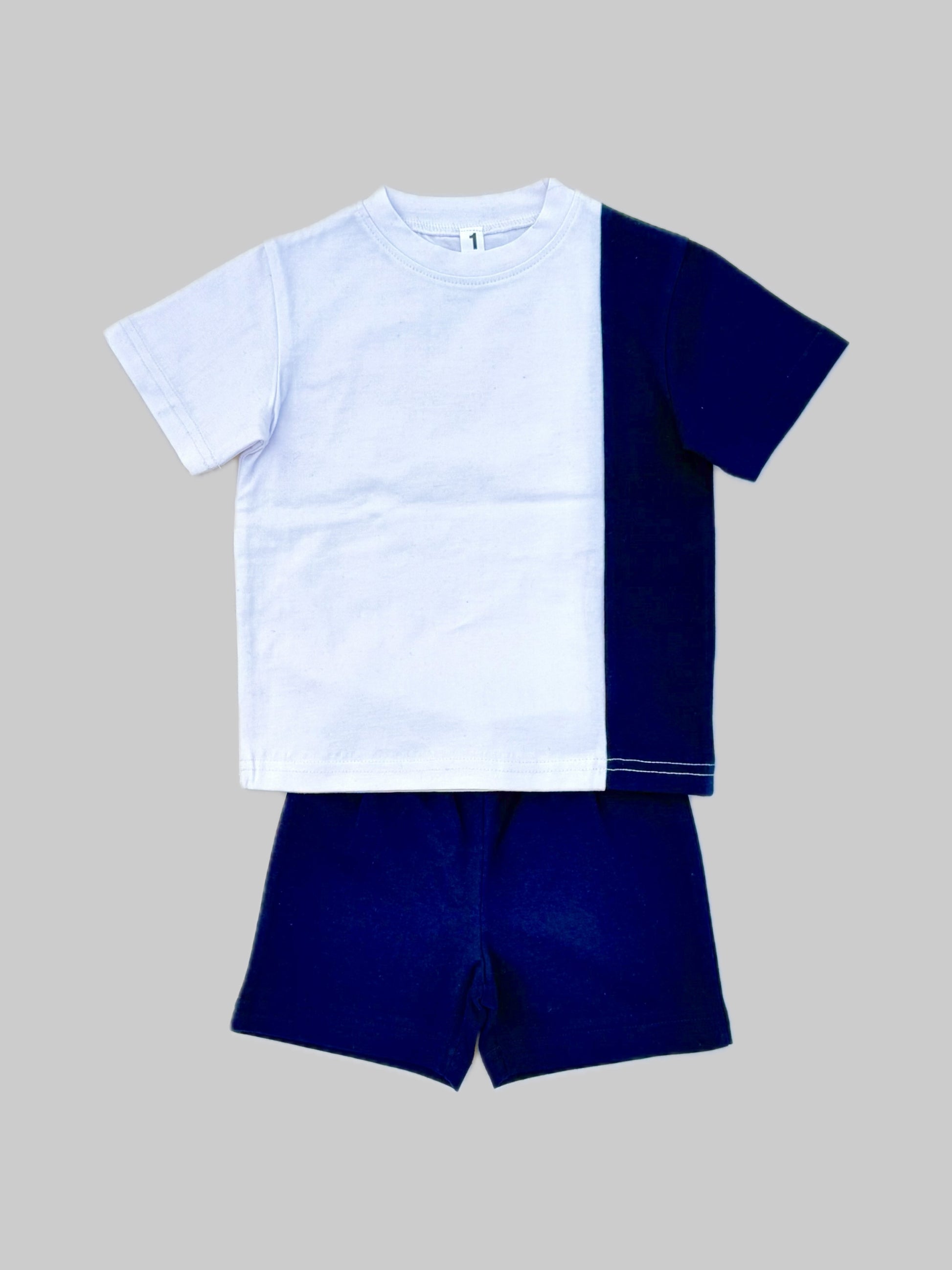 TRENDY WHITE & NAVY KIDS SET