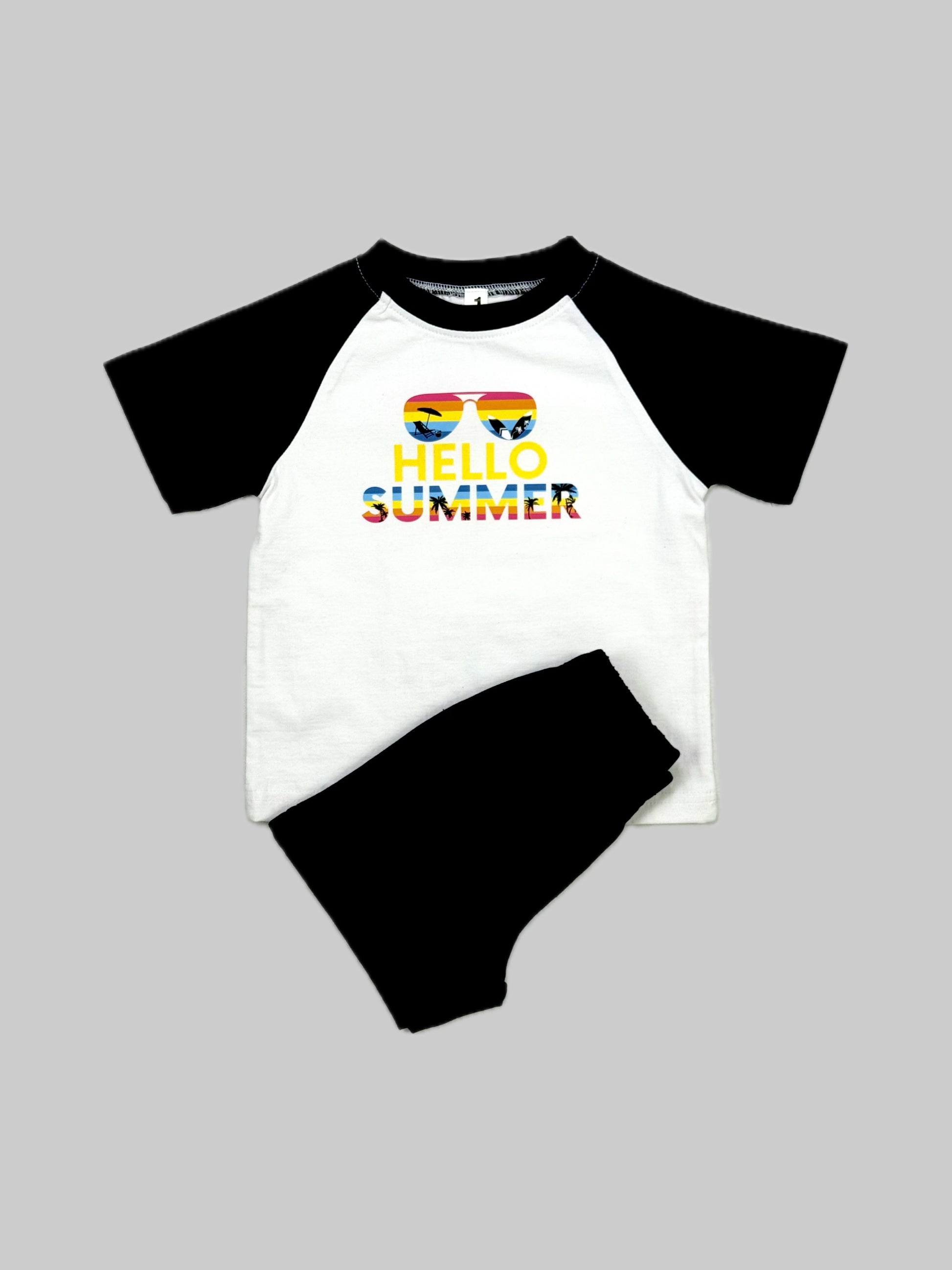 HELLO SUMMER KIDS RAGLAN OUTFIT