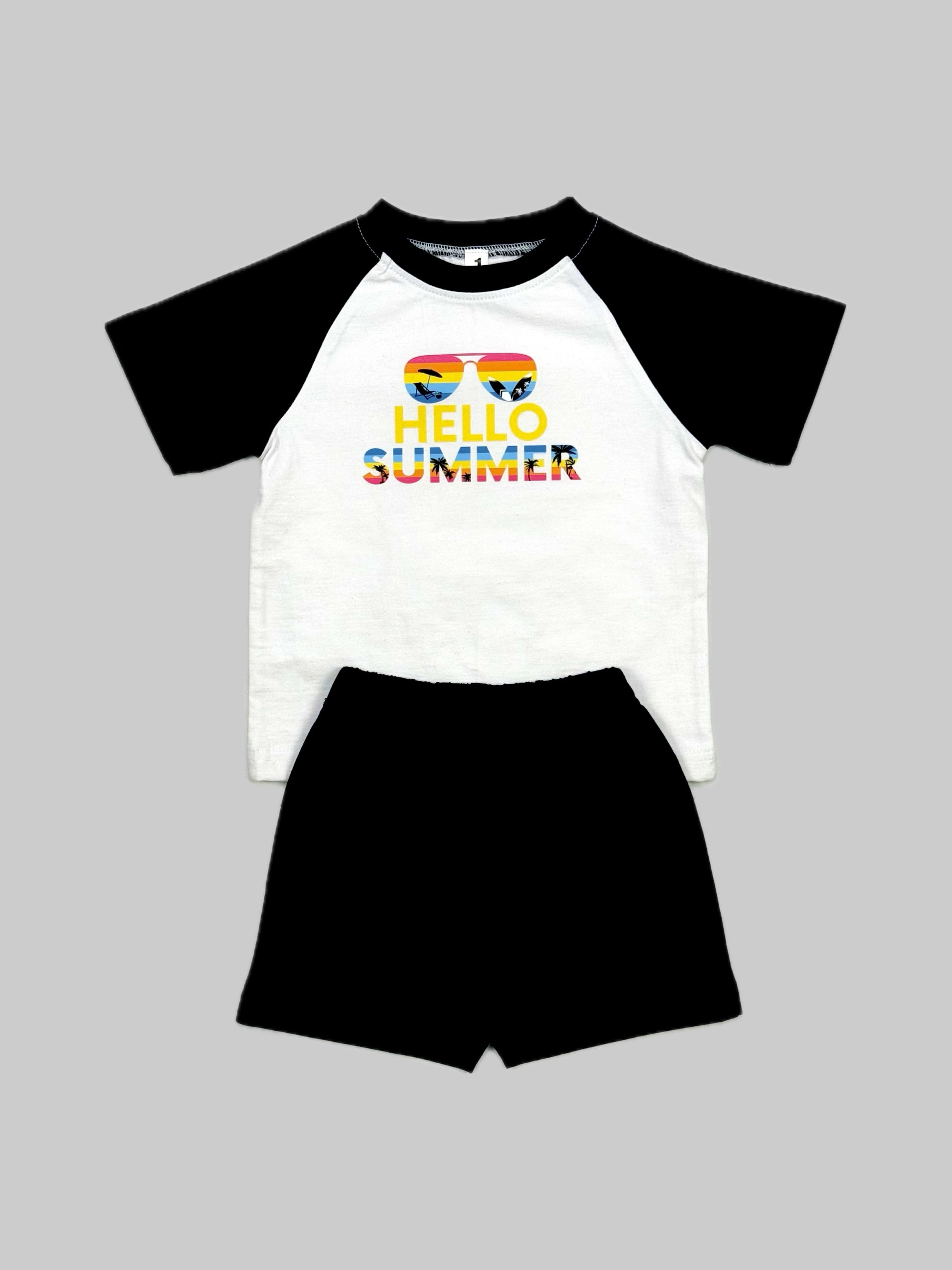 HELLO SUMMER KIDS RAGLAN OUTFIT
