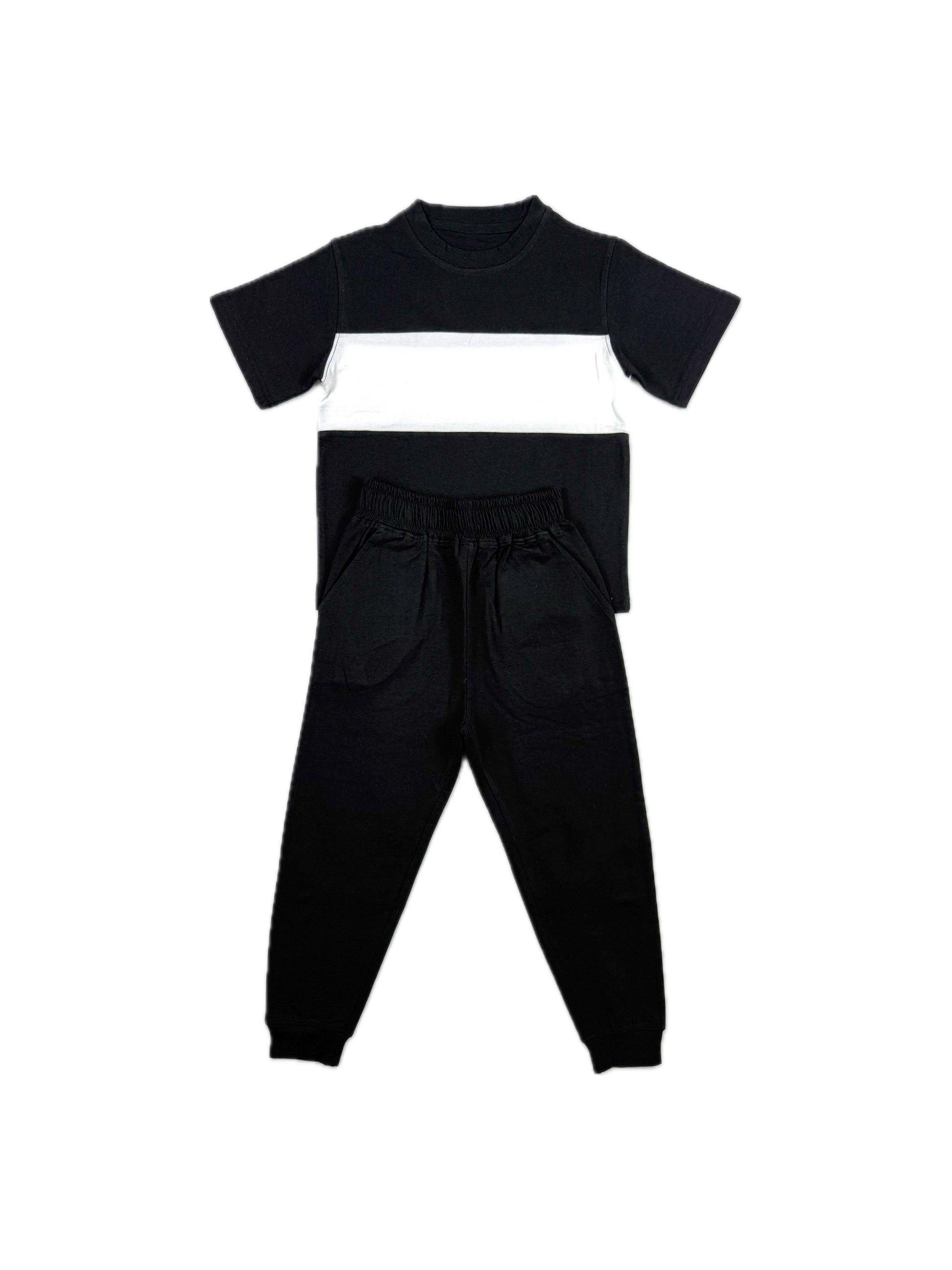 CONTRAST KIDS JERSEY SUMMER SET