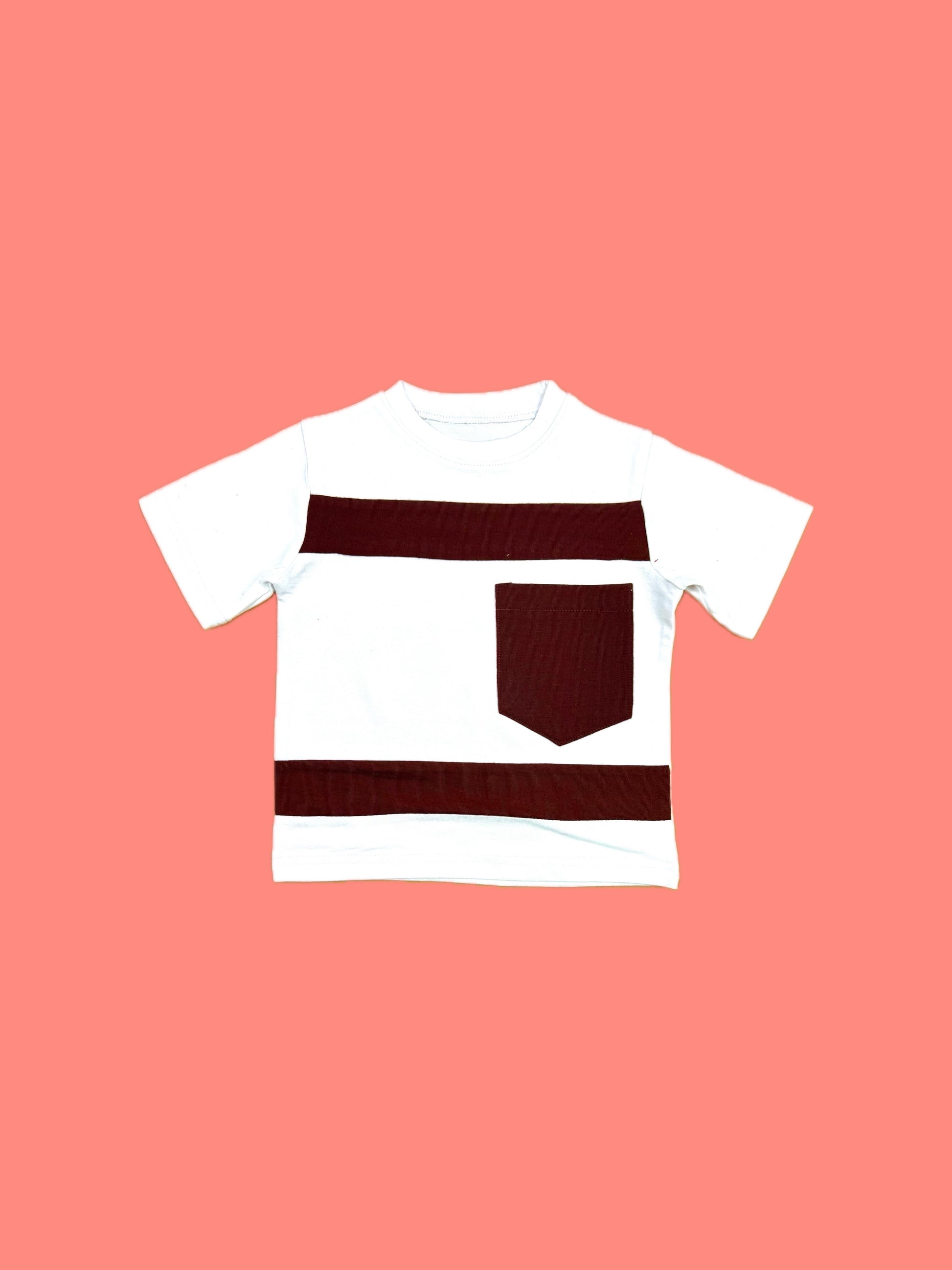 MAROON & WHITE KIDS SUMMER POCKET SET
