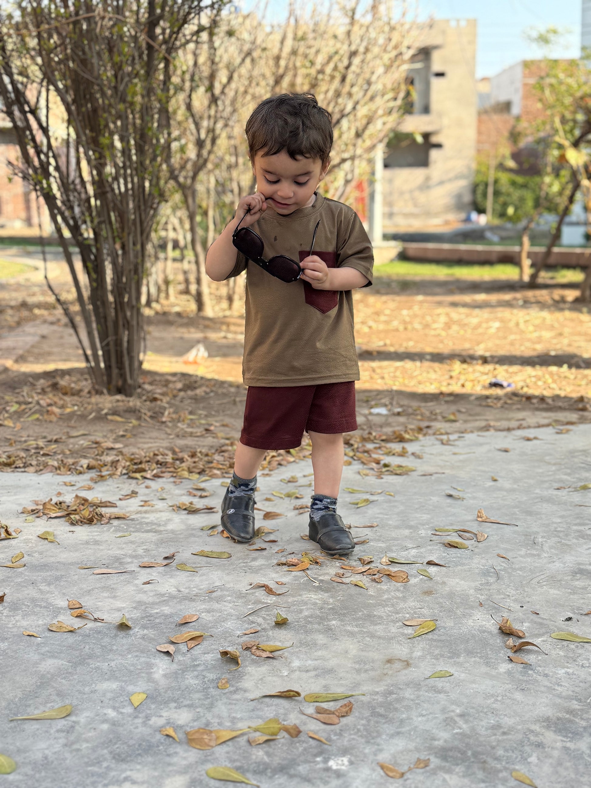 OLIIVE & MAROON KIDS POCKET SUMMER OUTFIT
