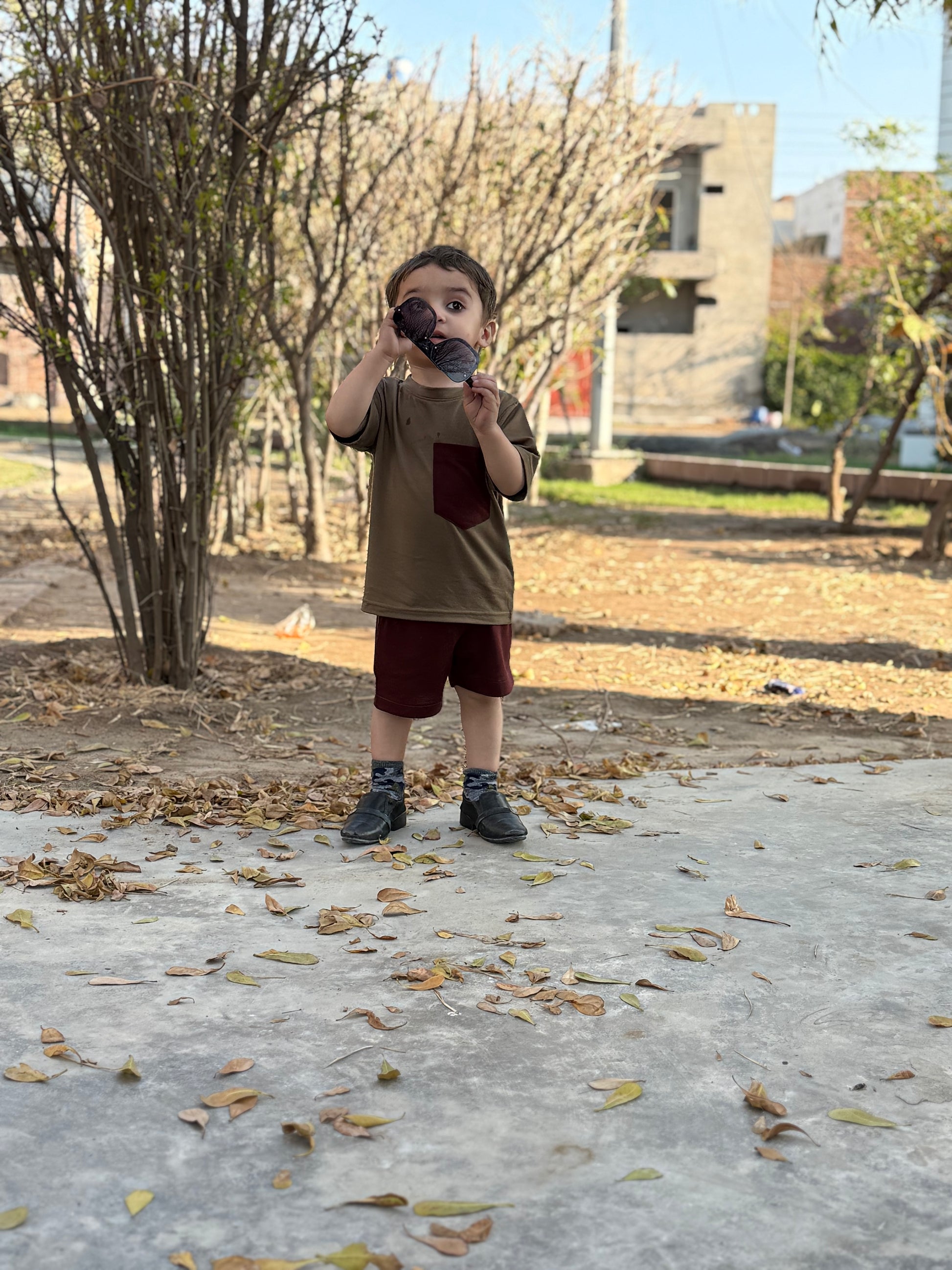 OLIIVE & MAROON KIDS POCKET SUMMER OUTFIT