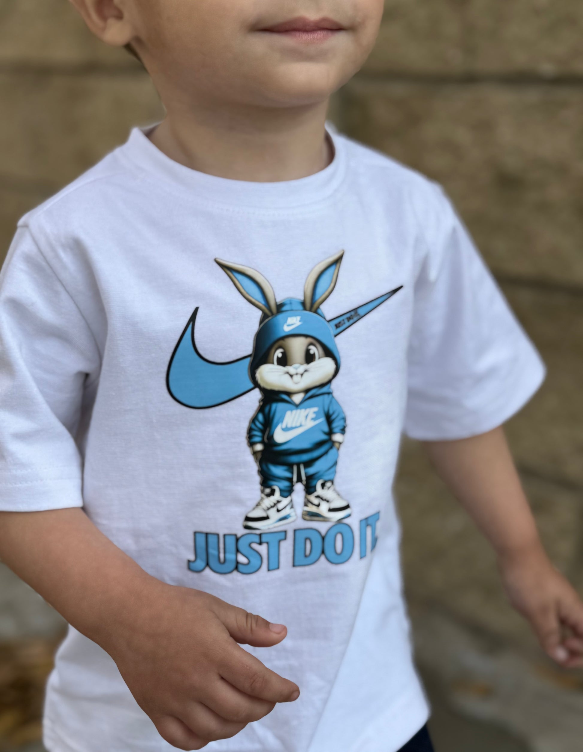 NKE KIDS WHITE PRINTED T-SHIRT