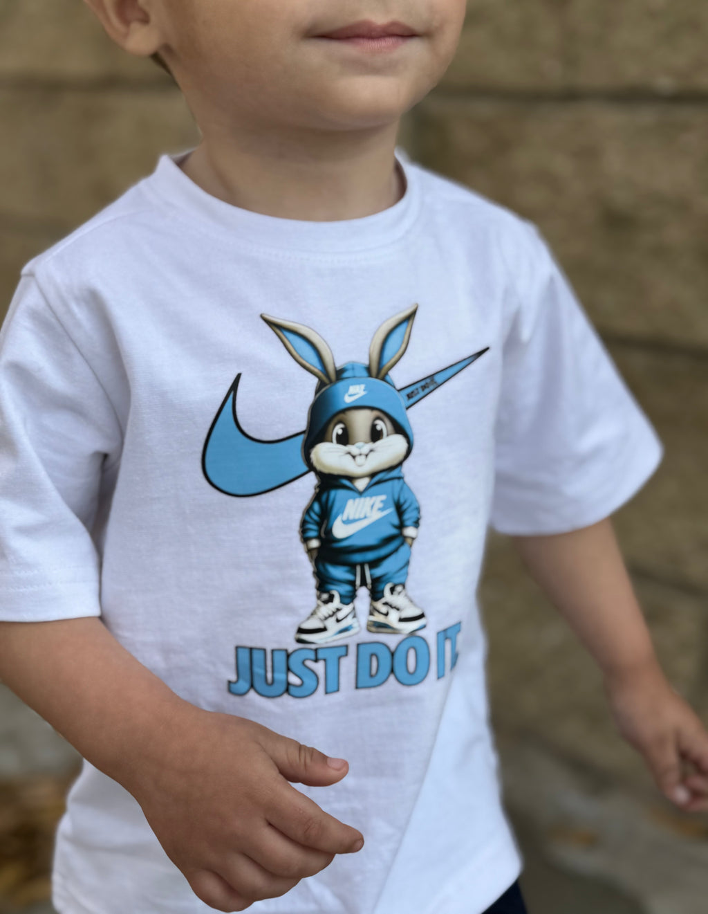 NKE KIDS WHITE PRINTED T-SHIRT
