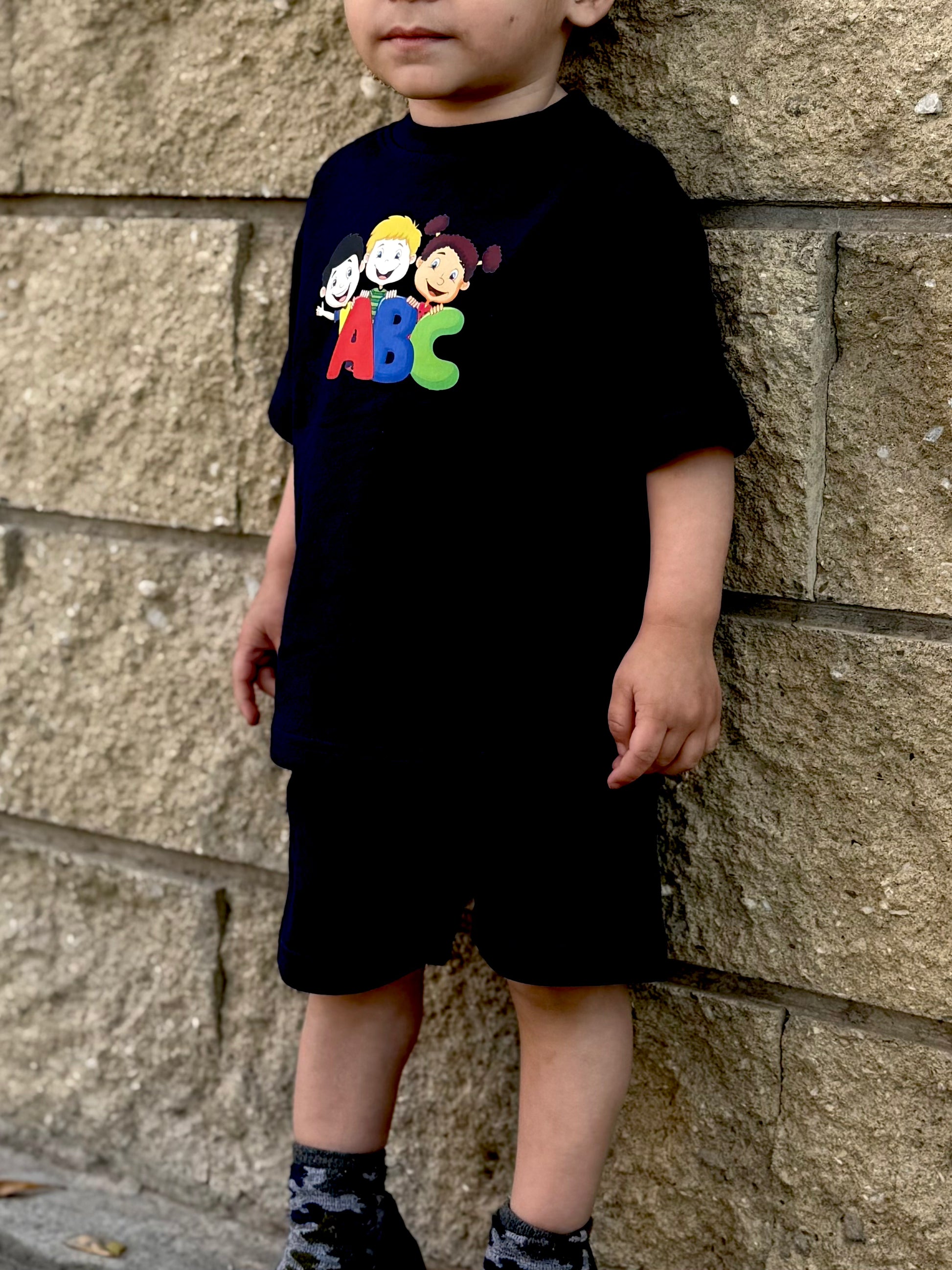 KIDS SUMMER ABC PRINTED JERSEY SET