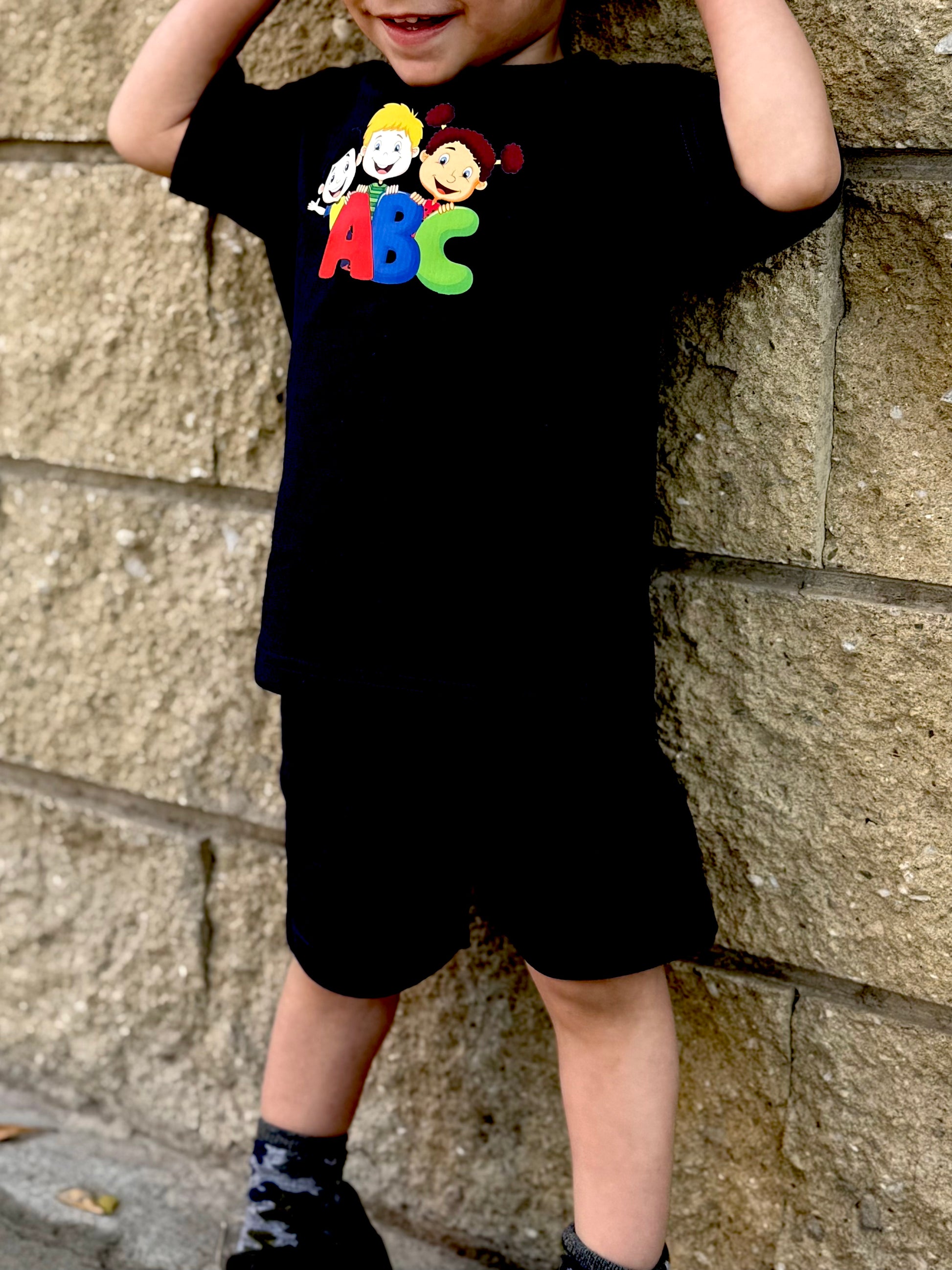 KIDS SUMMER ABC PRINTED JERSEY SET