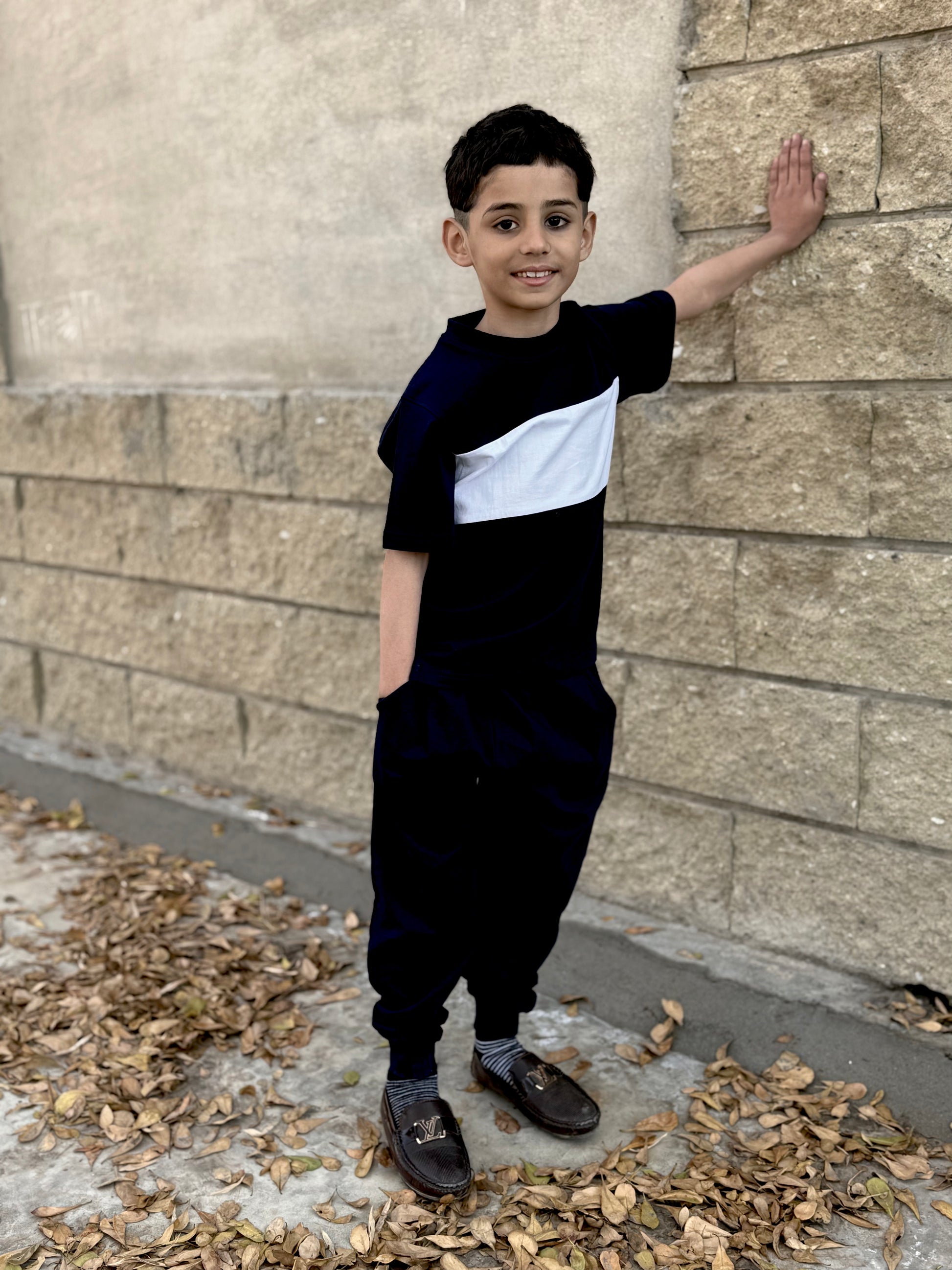 CONTRAST KIDS JERSEY SUMMER SET