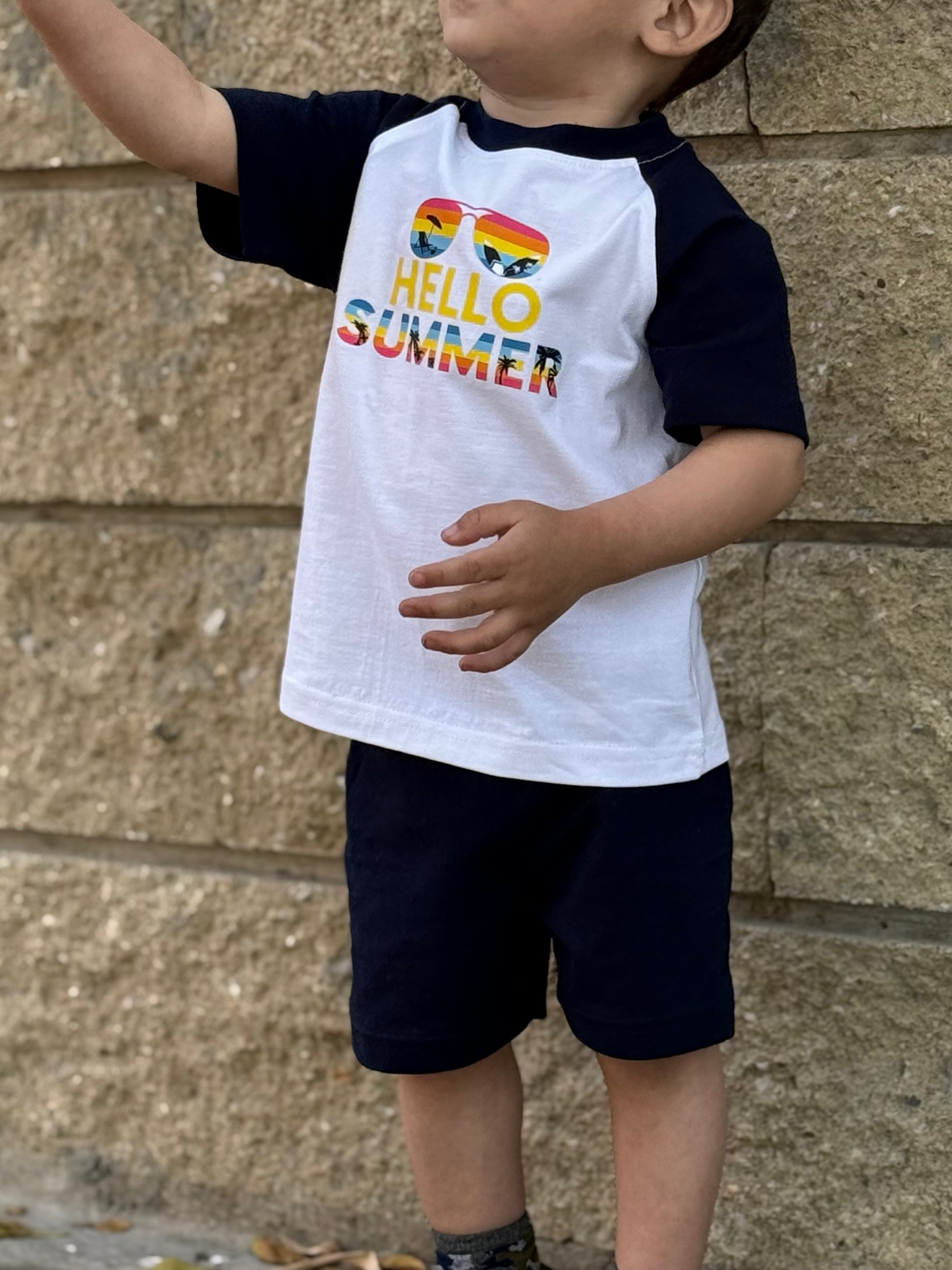 HELLO SUMMER KIDS RAGLAN OUTFIT