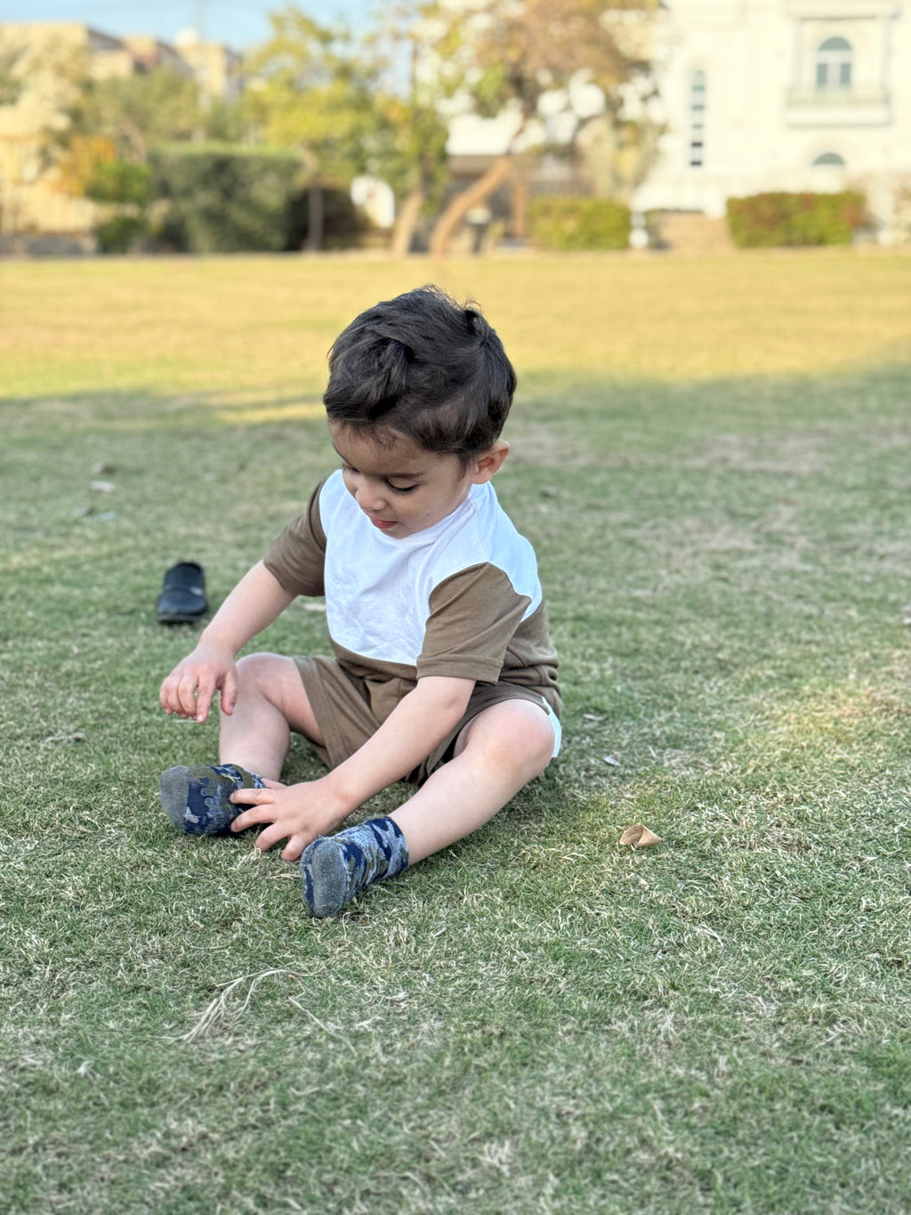 OLIVE & WHITE EARTHY DUO KIDS SET